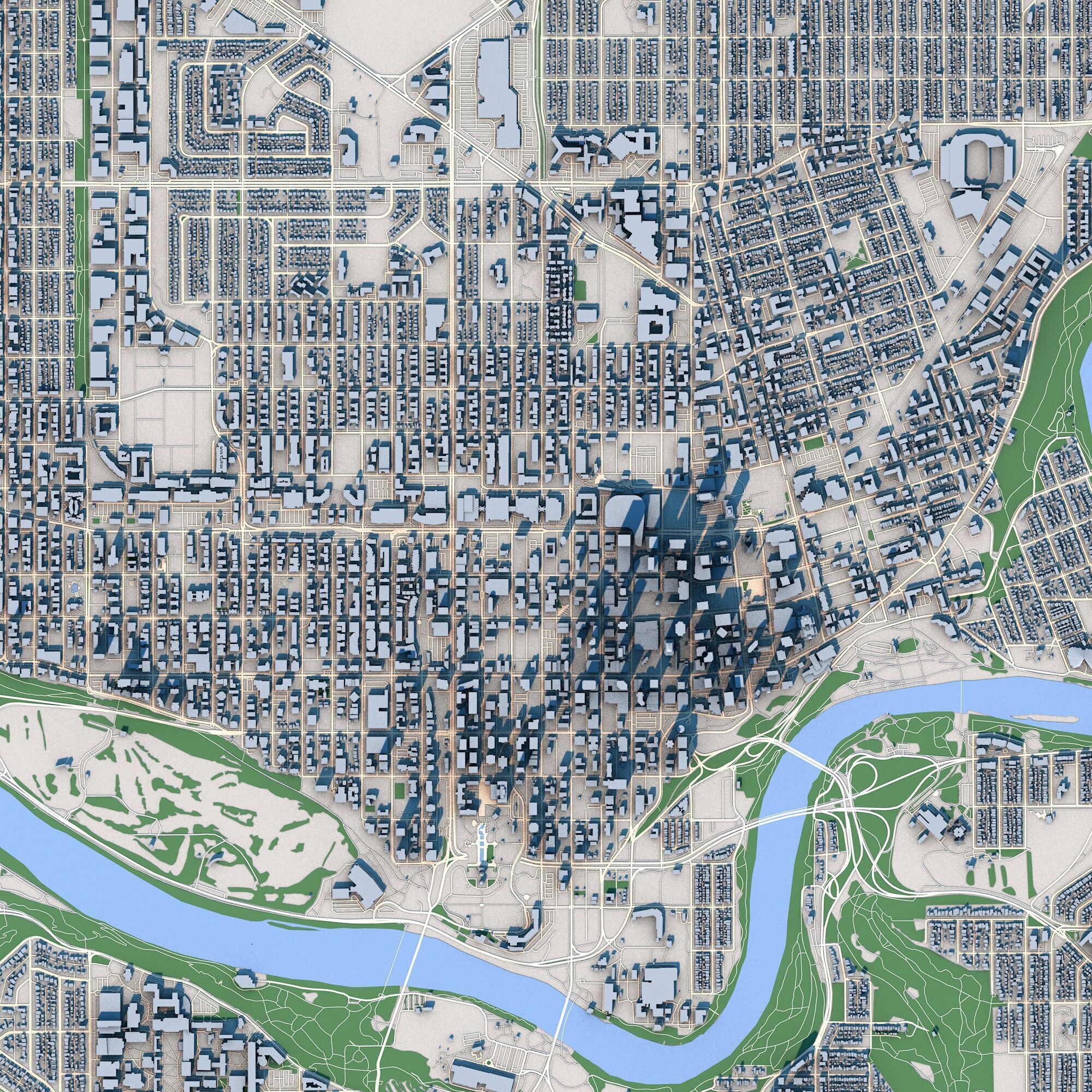 Edmonton City Canada 3D model_2
