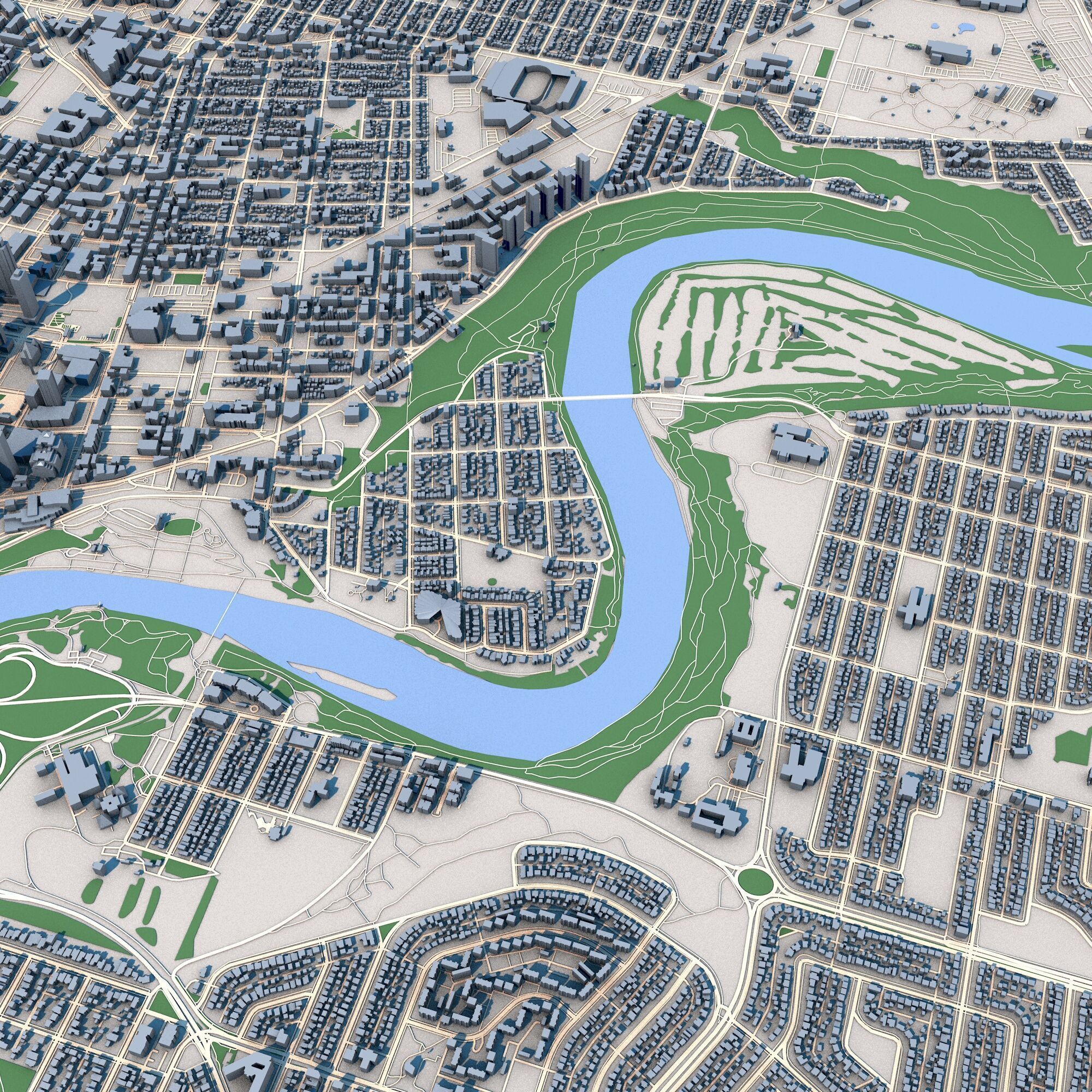Edmonton City Canada 3D model_5