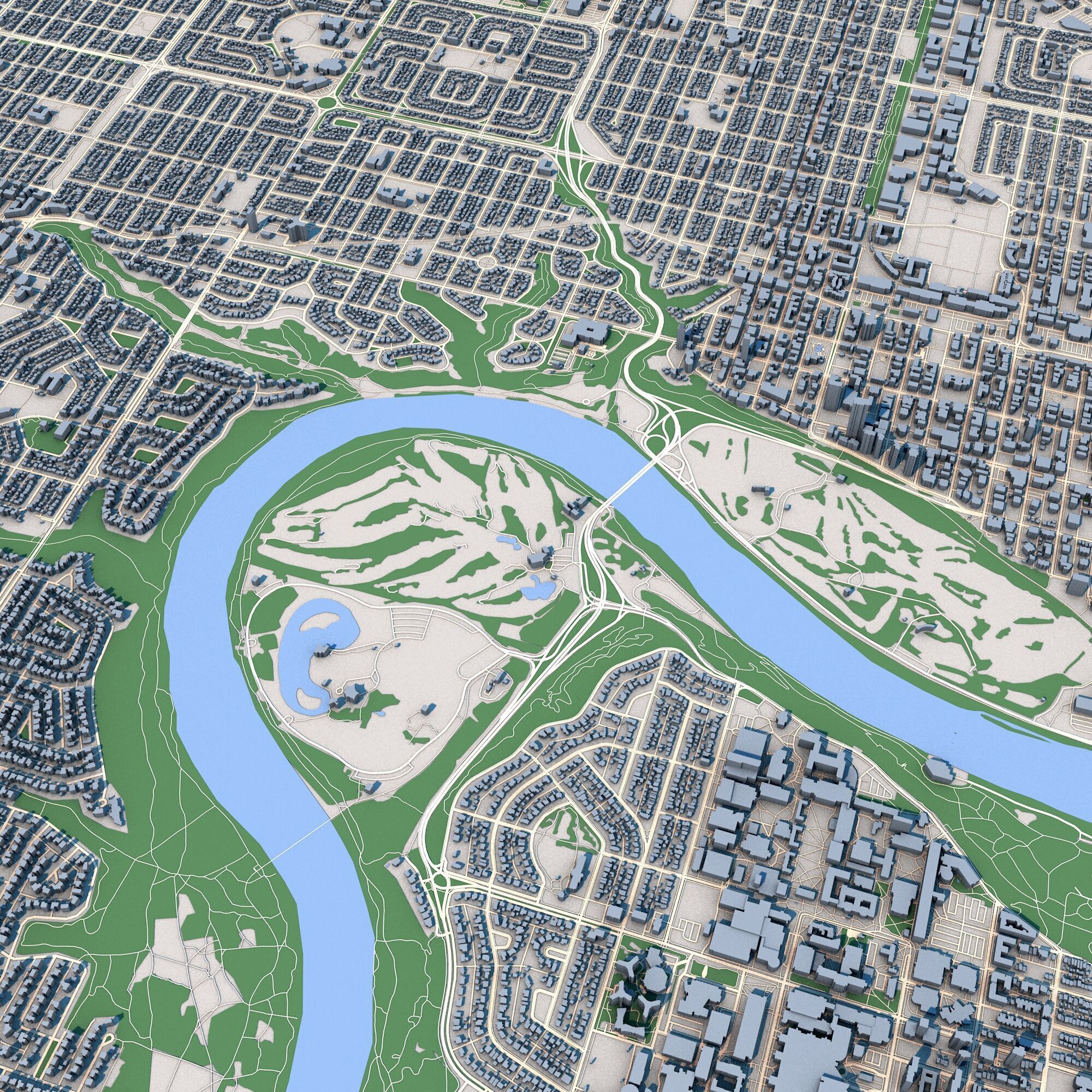 Edmonton City Canada 3D model_4