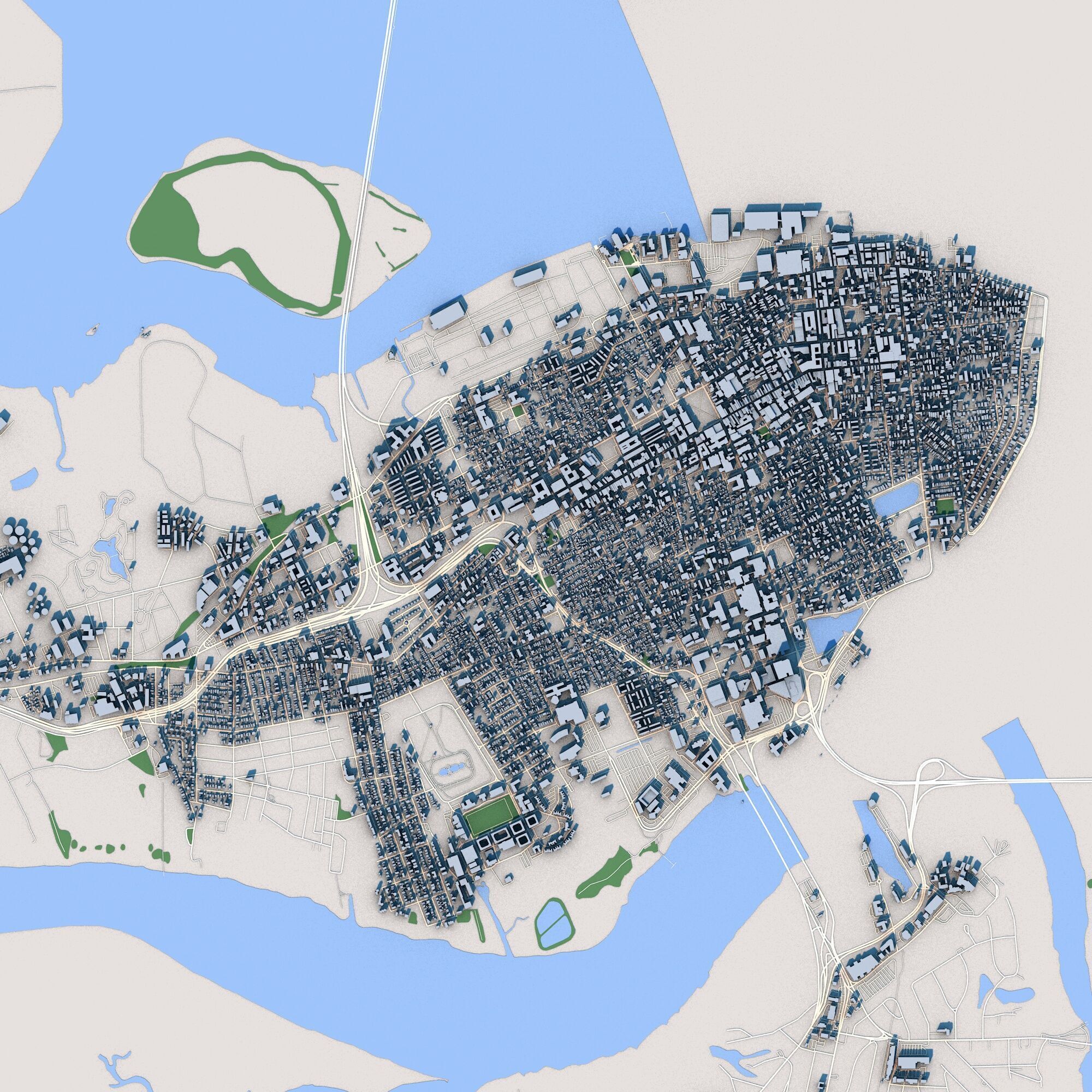 Charleston City South Carolina United States 3D model_2