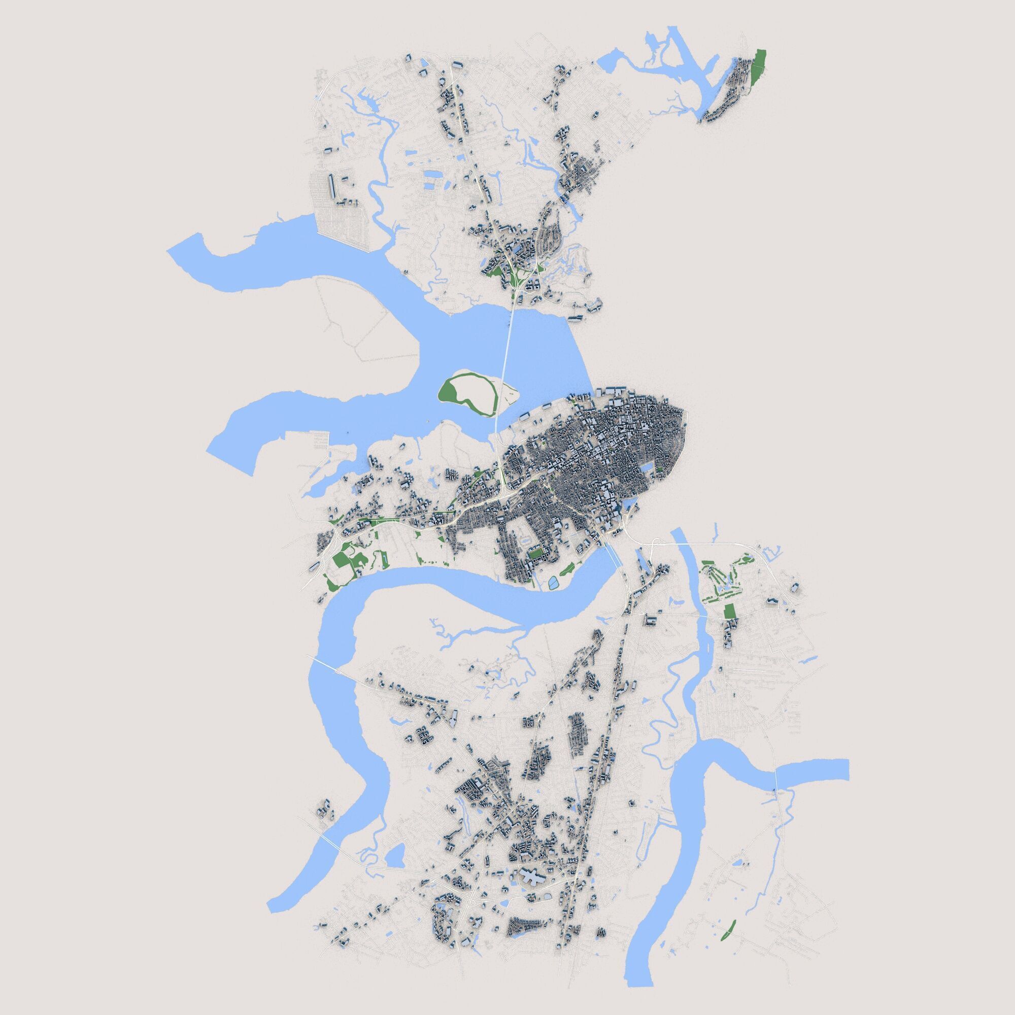 Charleston City South Carolina United States 3D model_1