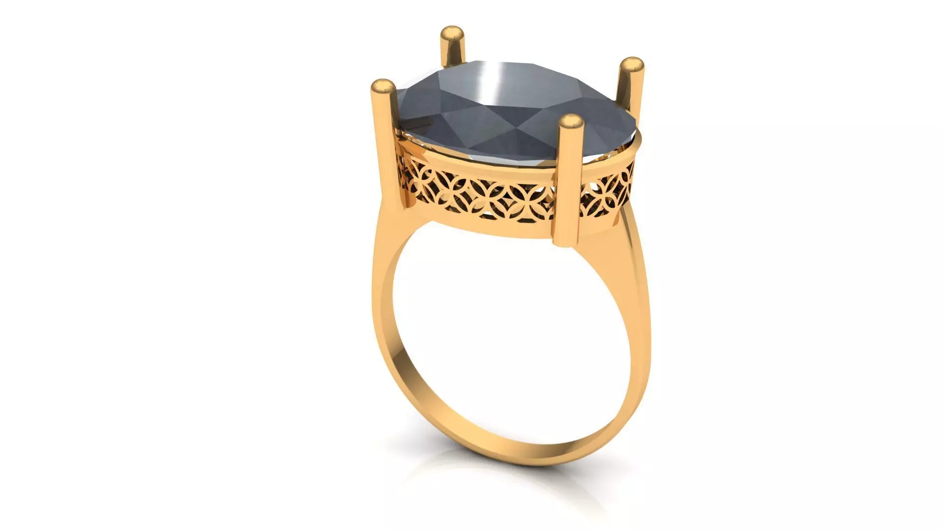 LADIES GOLD RING Low-poly 3D model_0