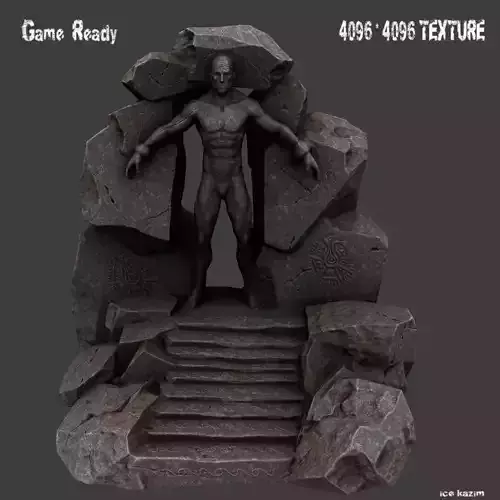 gate cave 009 Low-poly 3D model