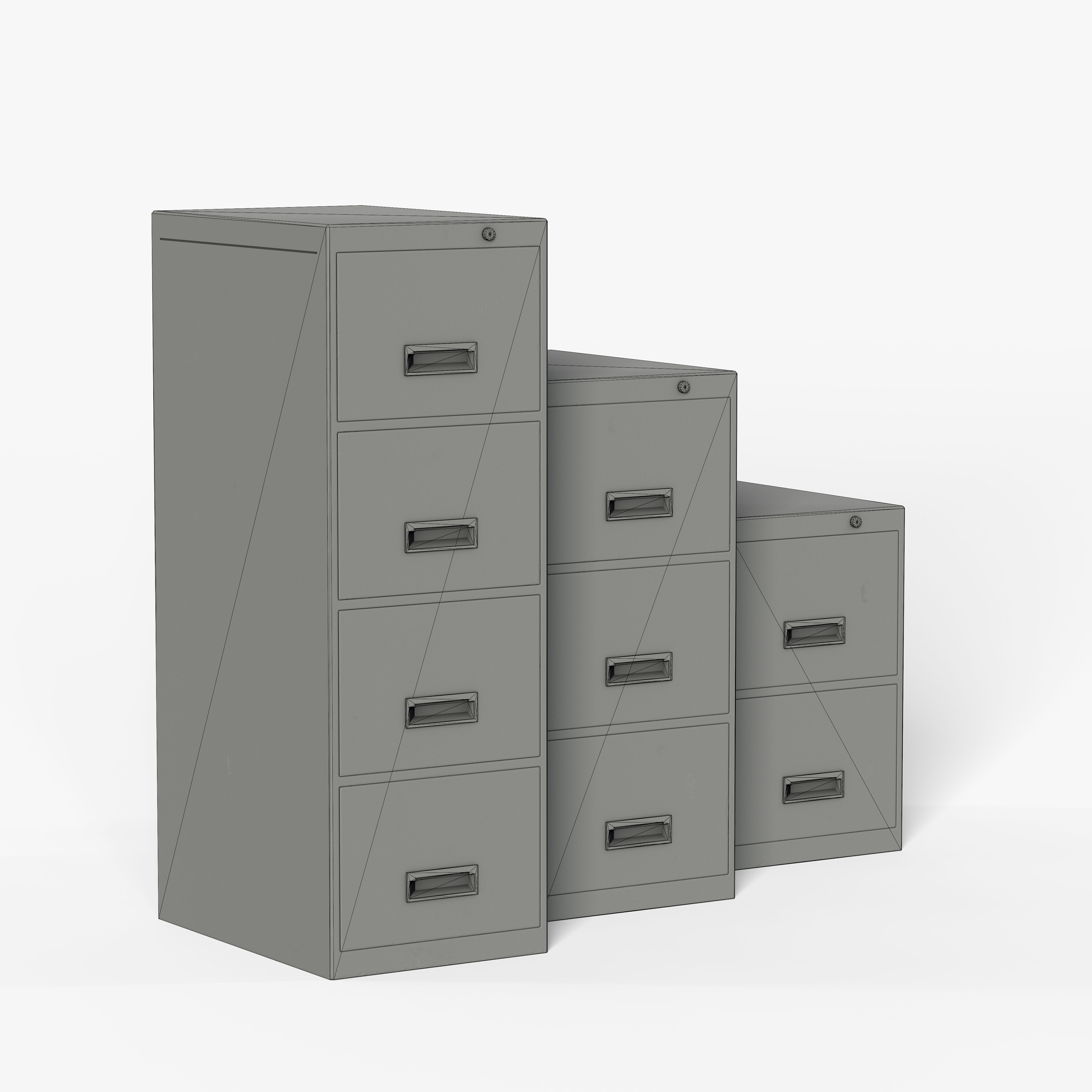 File Cabinet Low-poly 3D model_9
