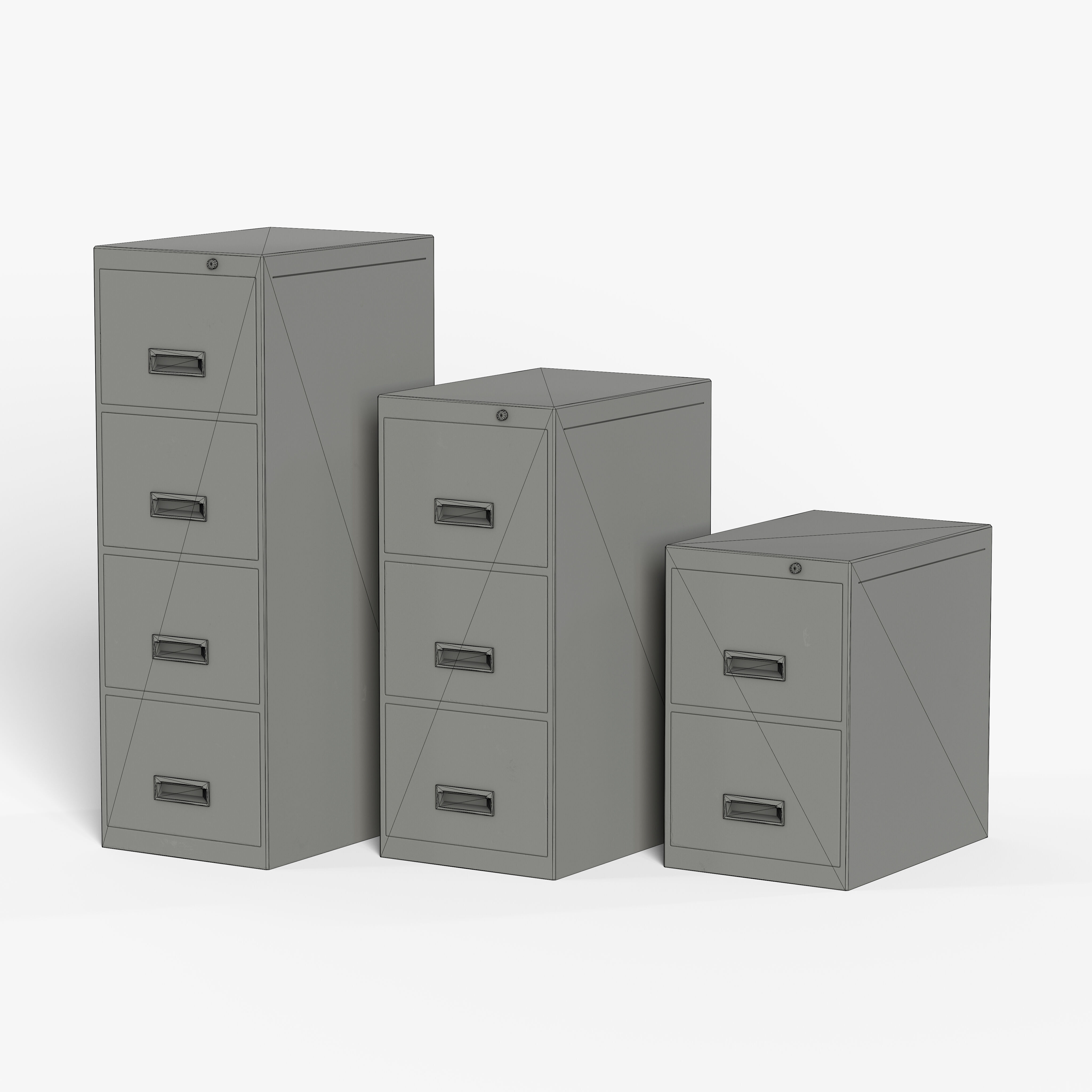 File Cabinet Low-poly 3D model_8