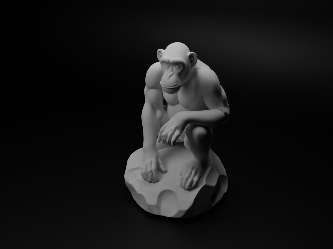 Chimpanzee Animal Figure 3D print model_1