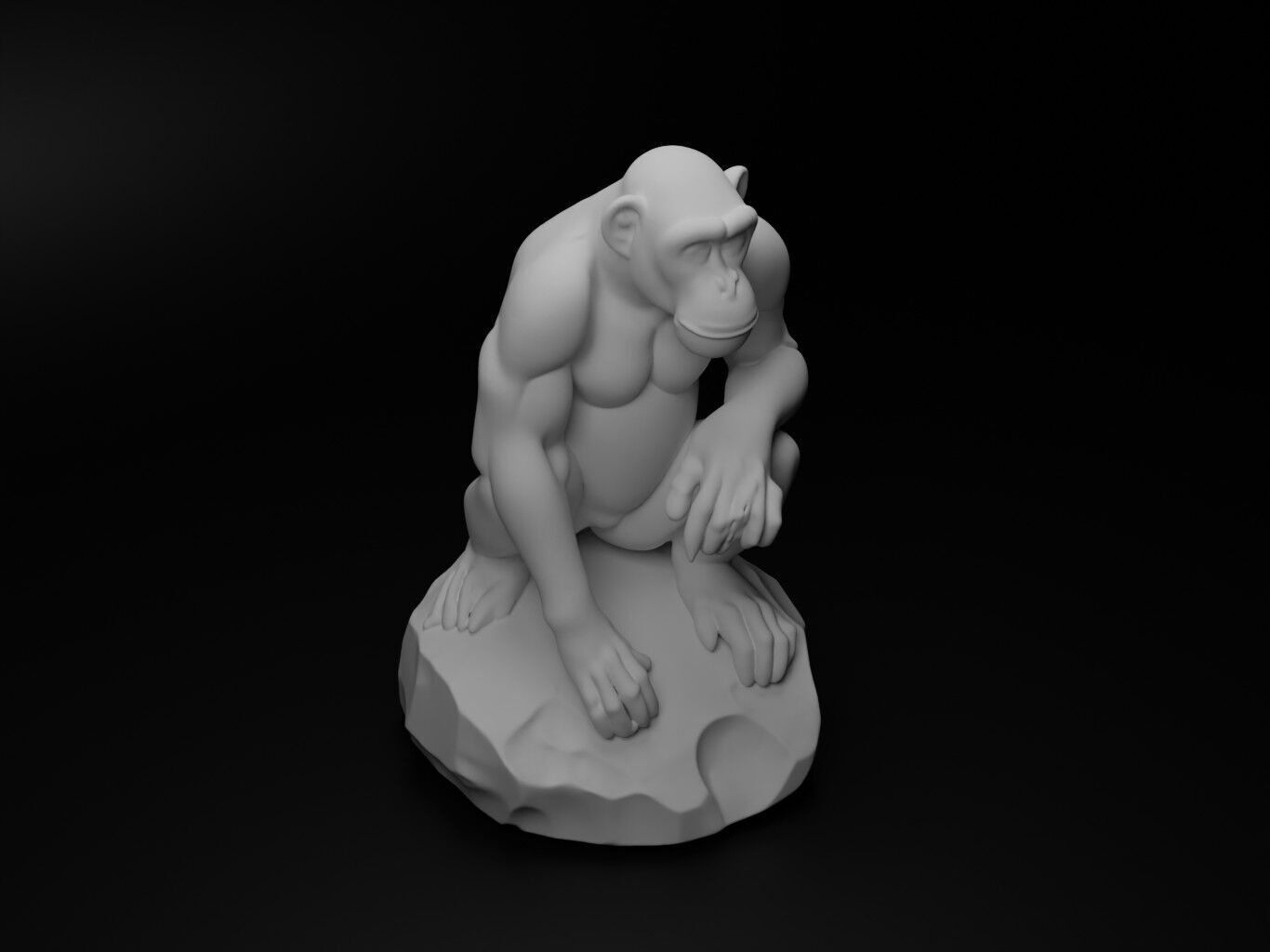 Chimpanzee Animal Figure 3D print model_2