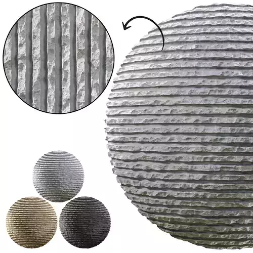 Ribbed Concrete wall 04 - Seamless