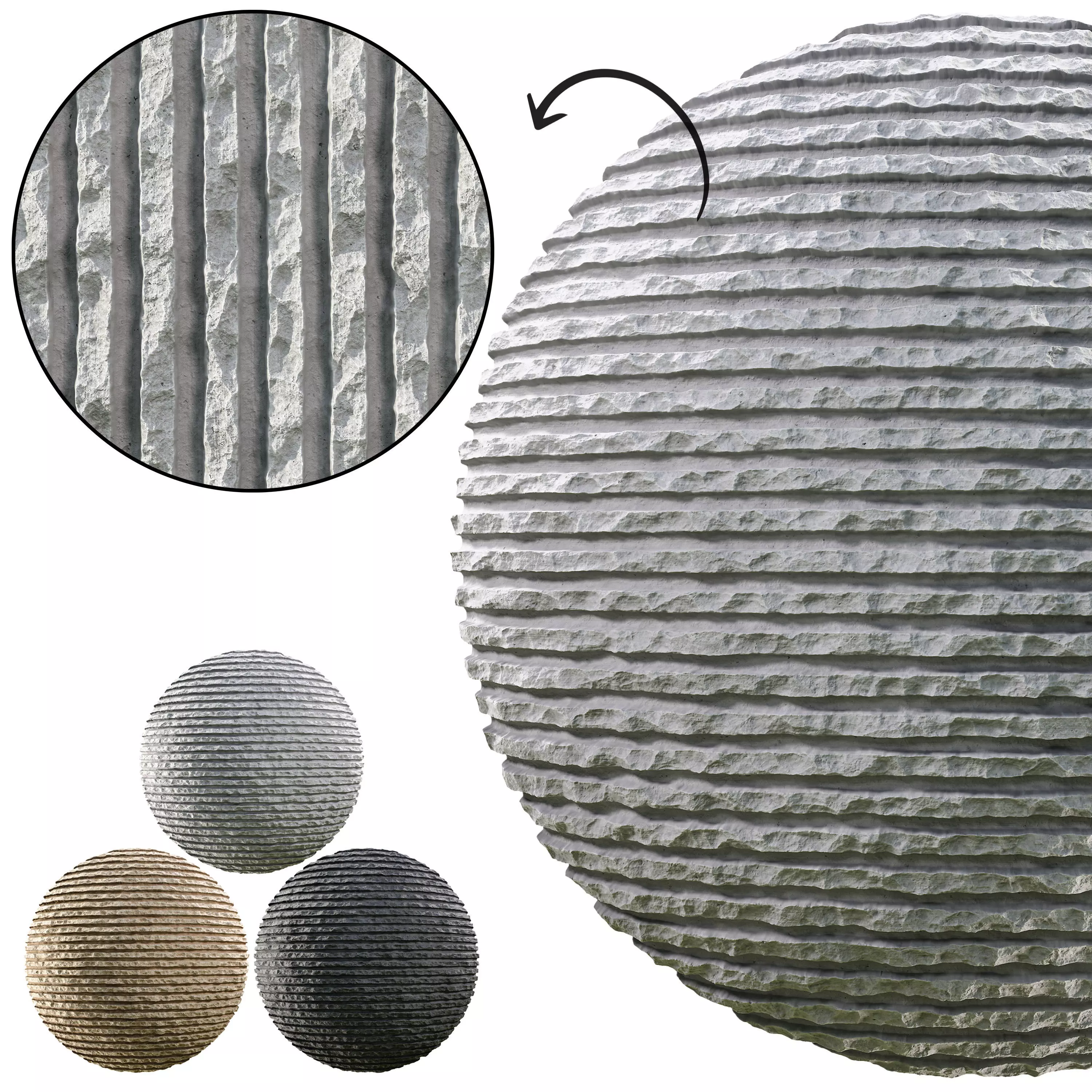 Ribbed Concrete wall 04 - Seamless Texture