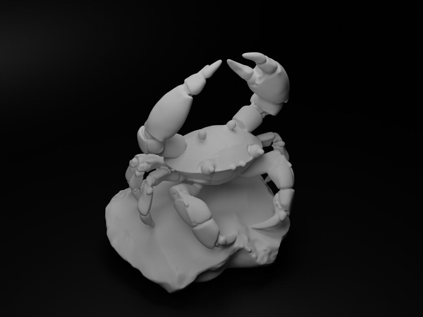 Crab Animal Figure 3D print model_2