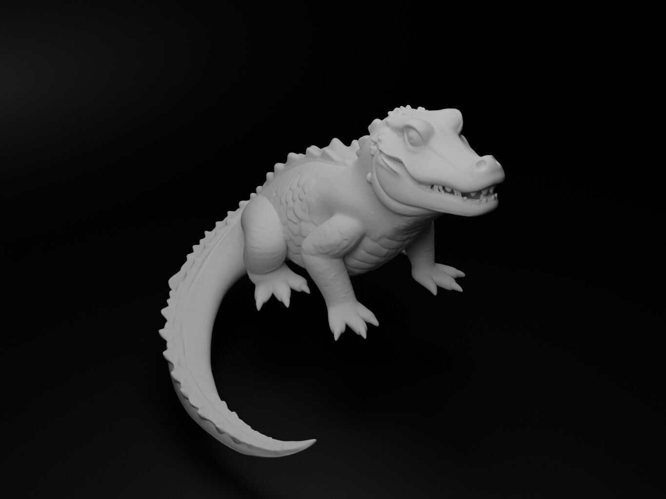 Crocodile Animal Figure 3D print model_2
