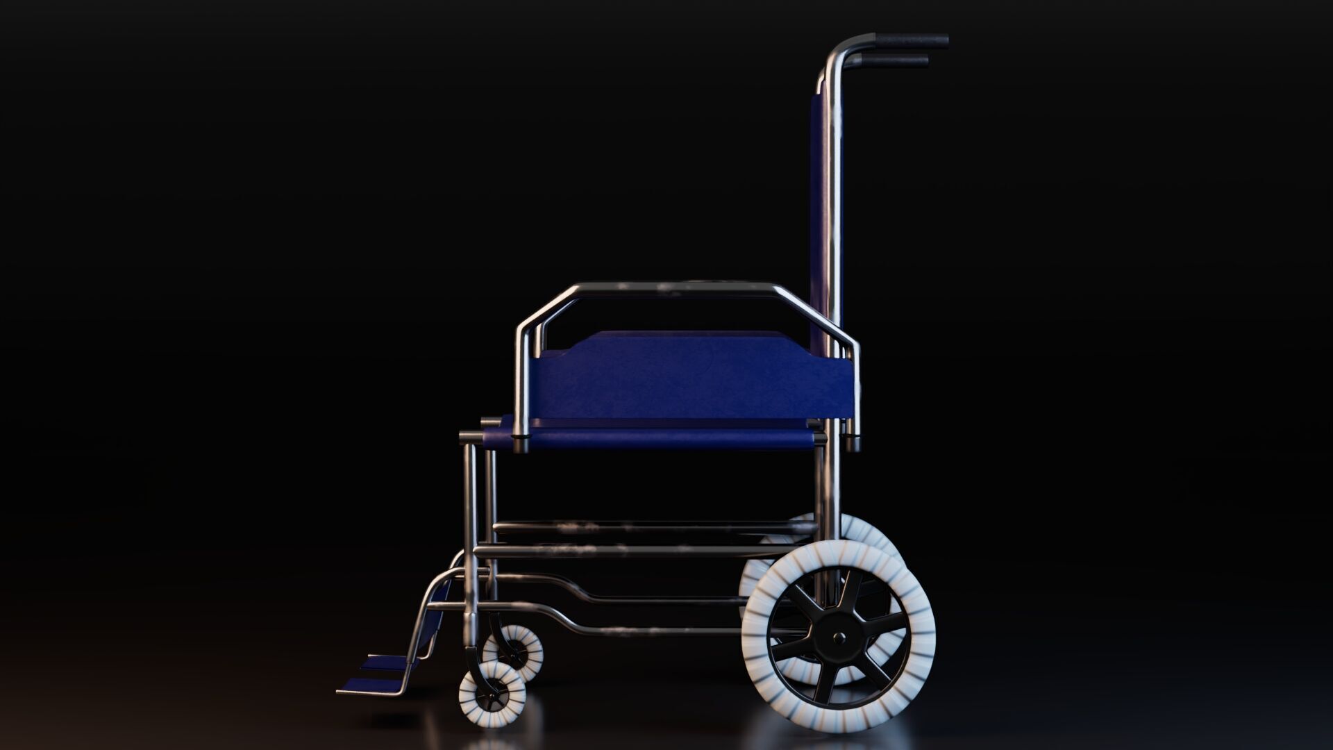 Wheelchair Low-poly 3D model_3