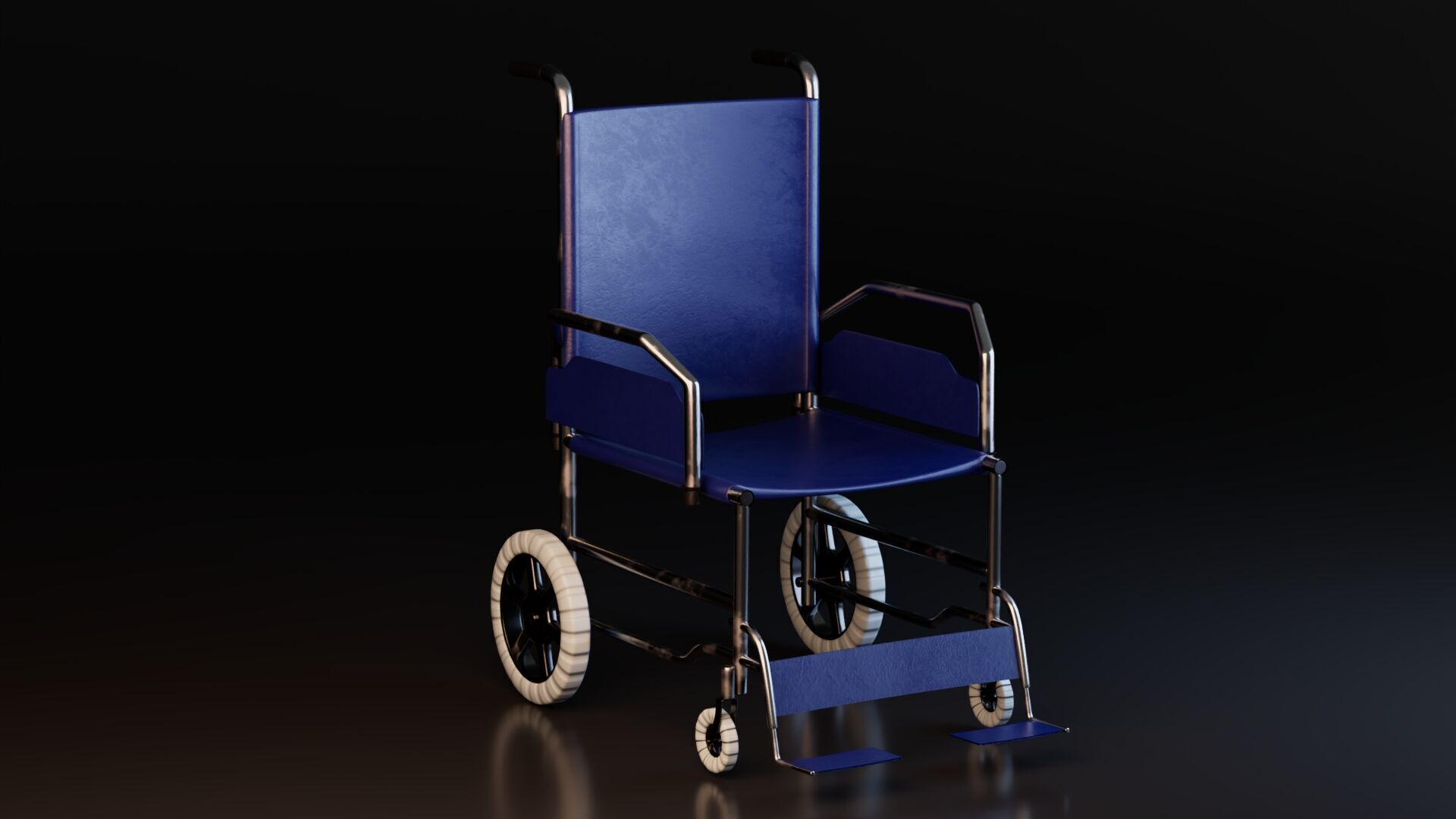 Wheelchair Low-poly 3D model_1