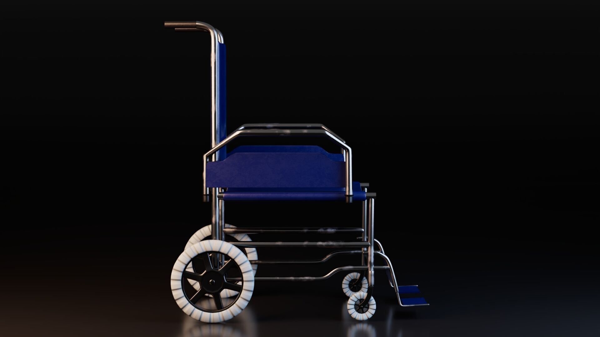 Wheelchair Low-poly 3D model_4