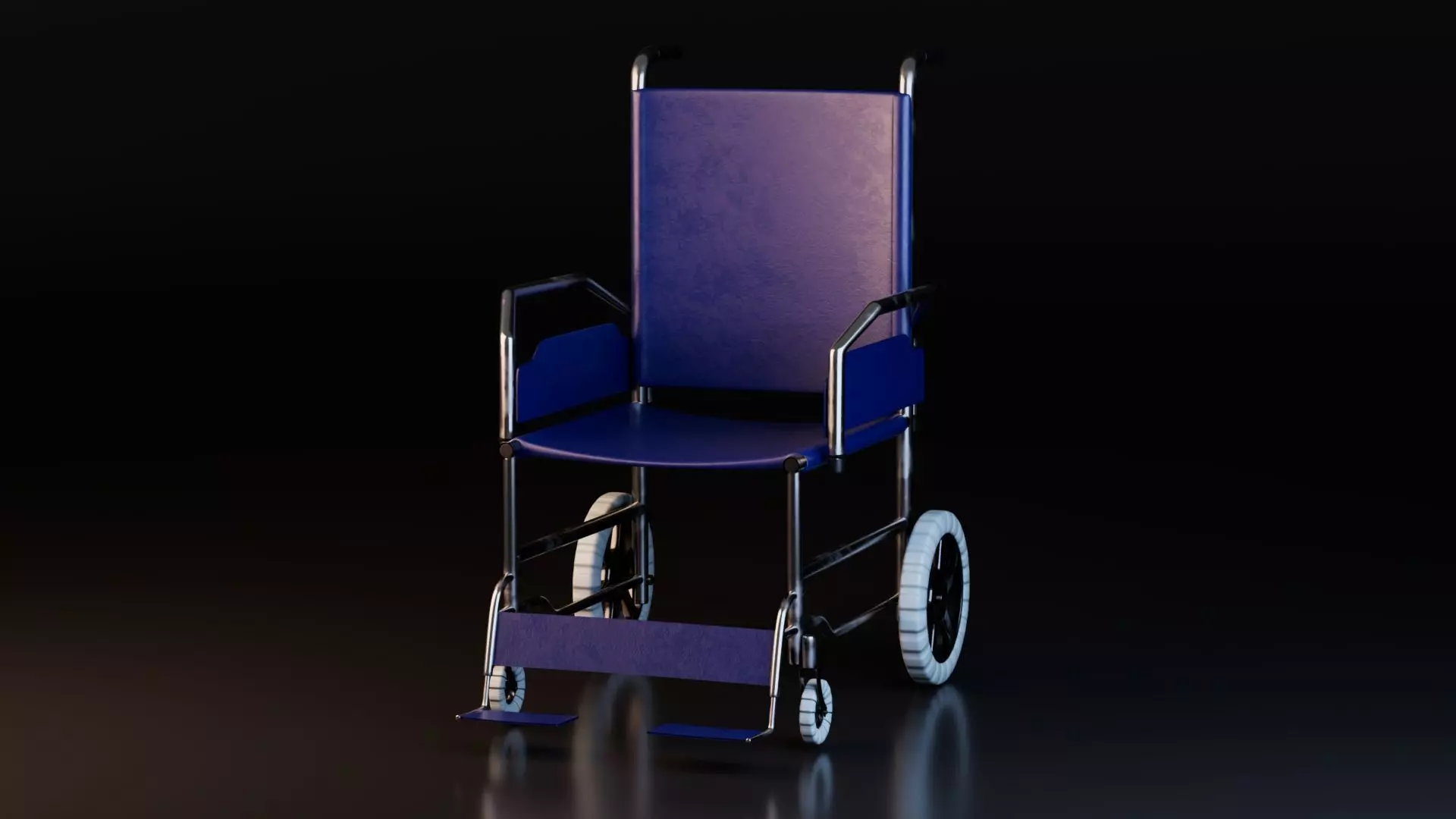 Wheelchair Low-poly 3D model_0