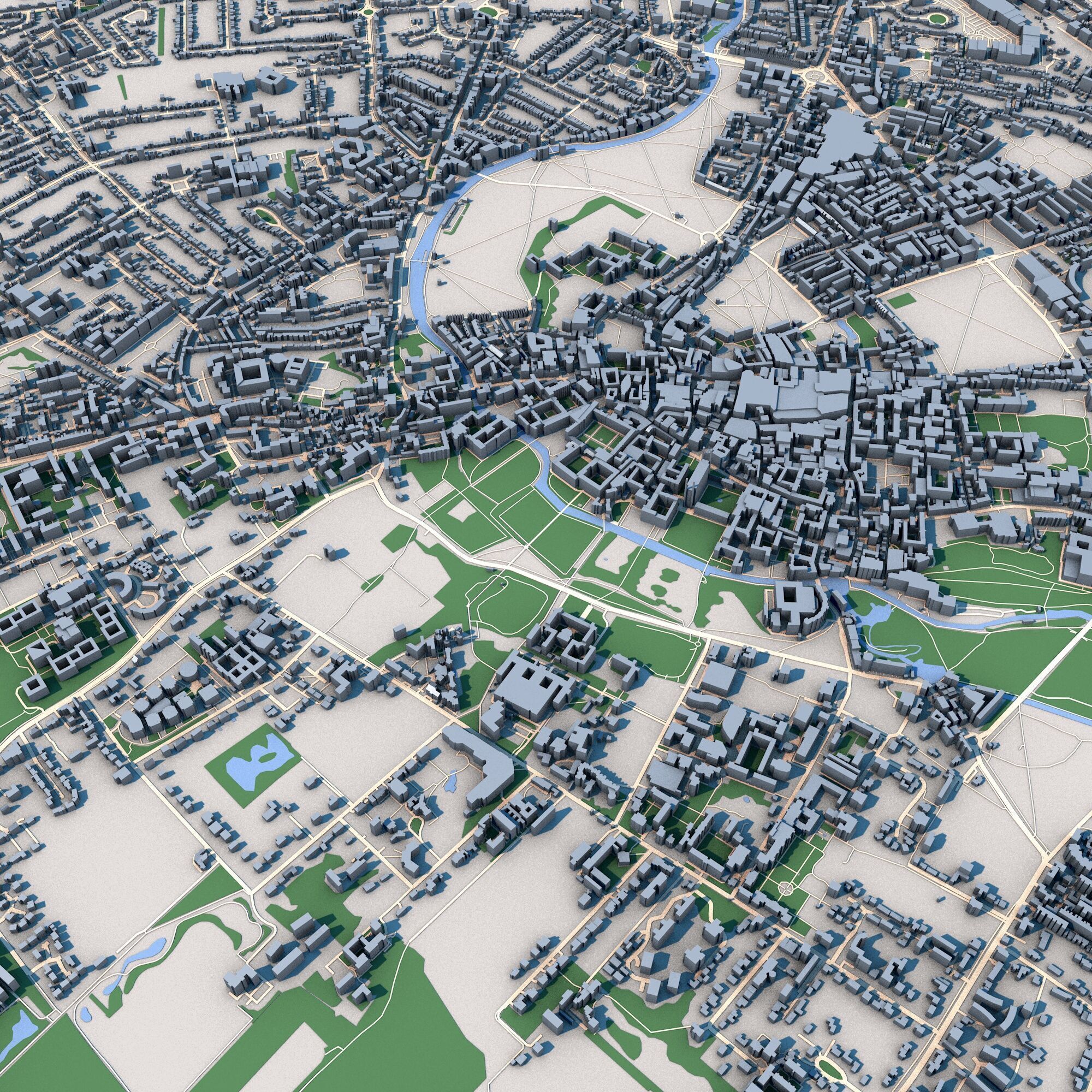 Cambridge City England 3D model_10