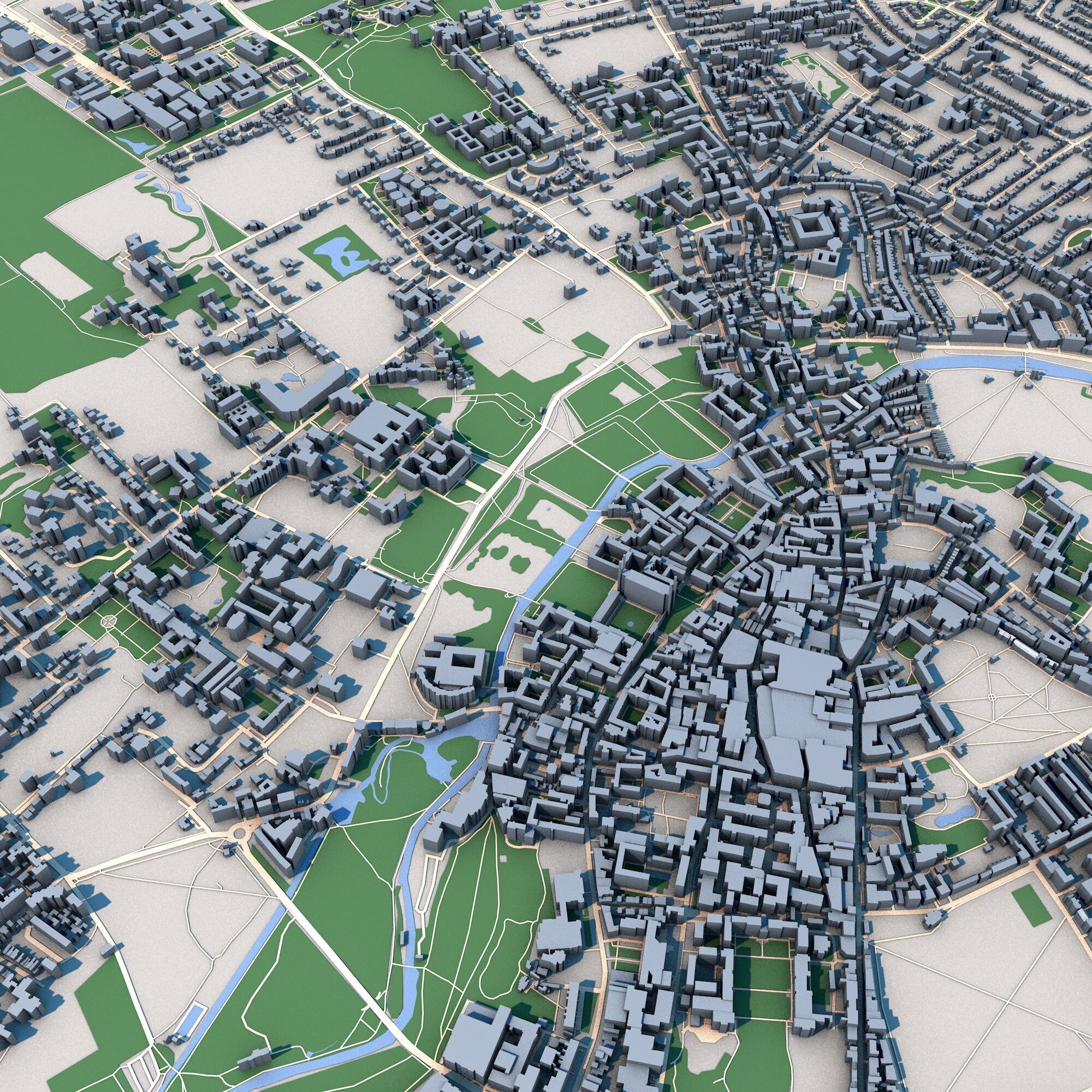 Cambridge City England 3D model_4
