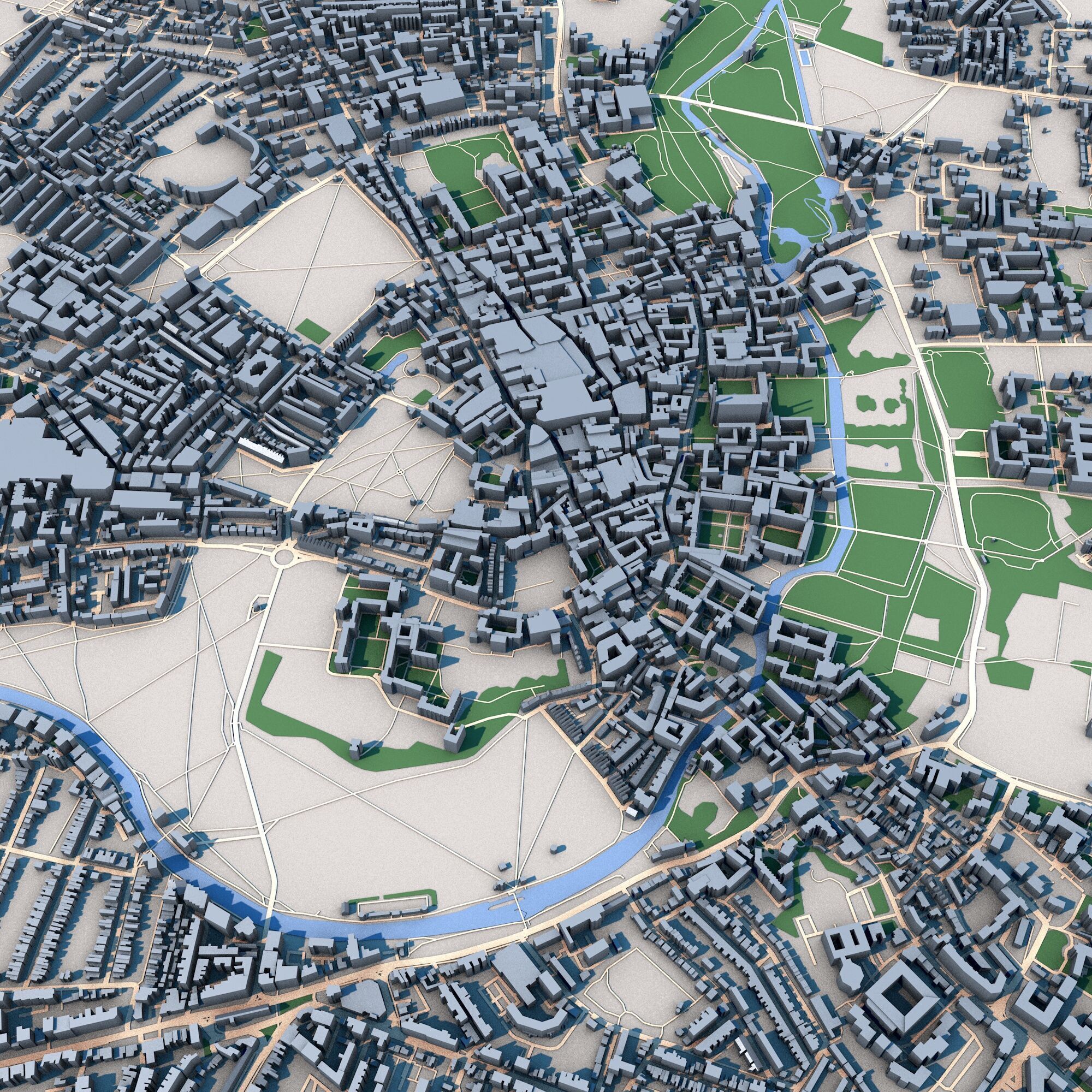 Cambridge City England 3D model_8