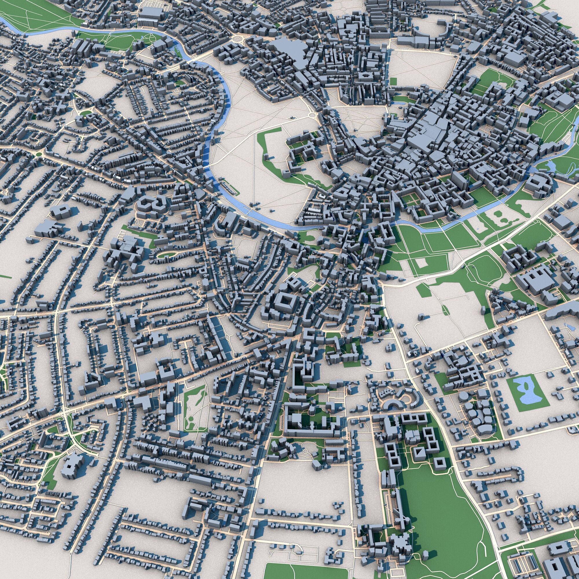 Cambridge City England 3D model_9