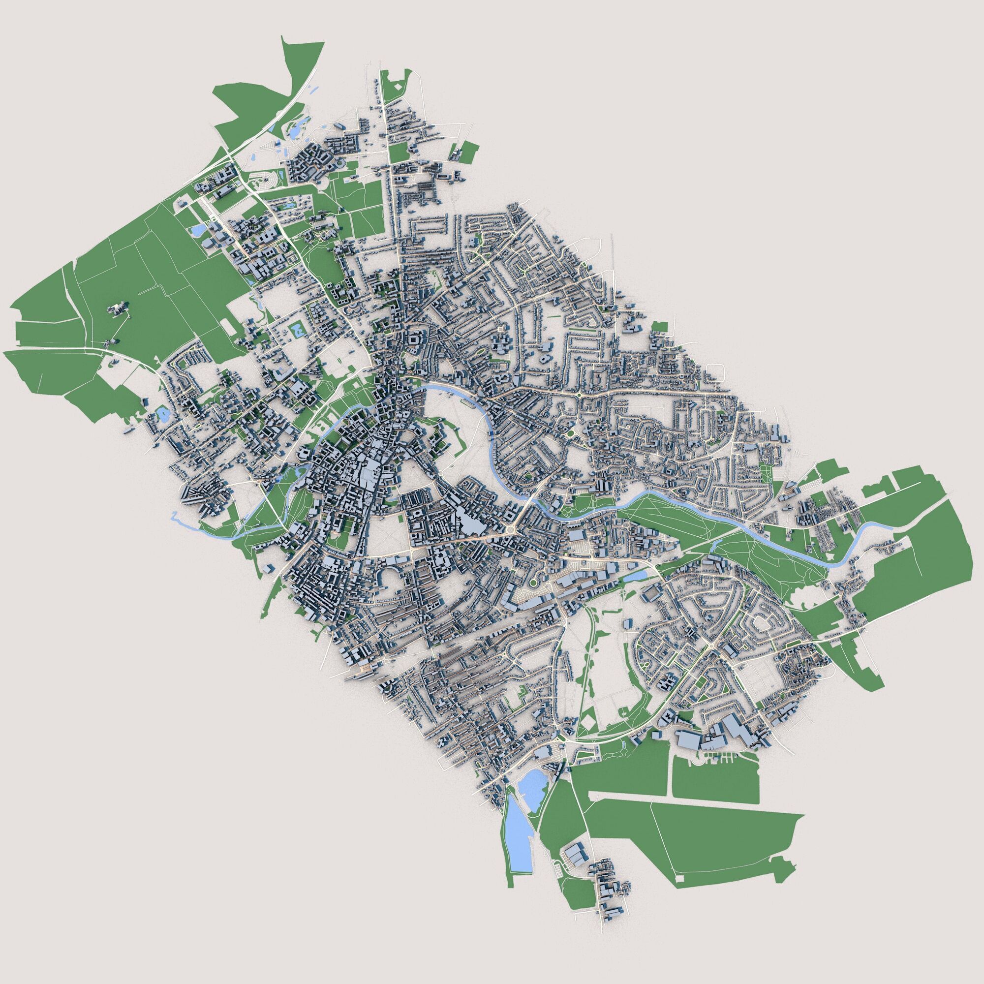 Cambridge City England 3D model_1
