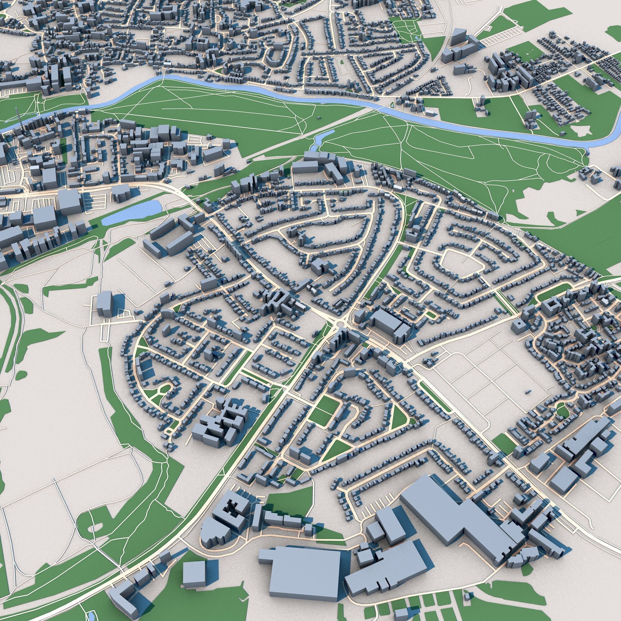 Cambridge City England 3D model_3