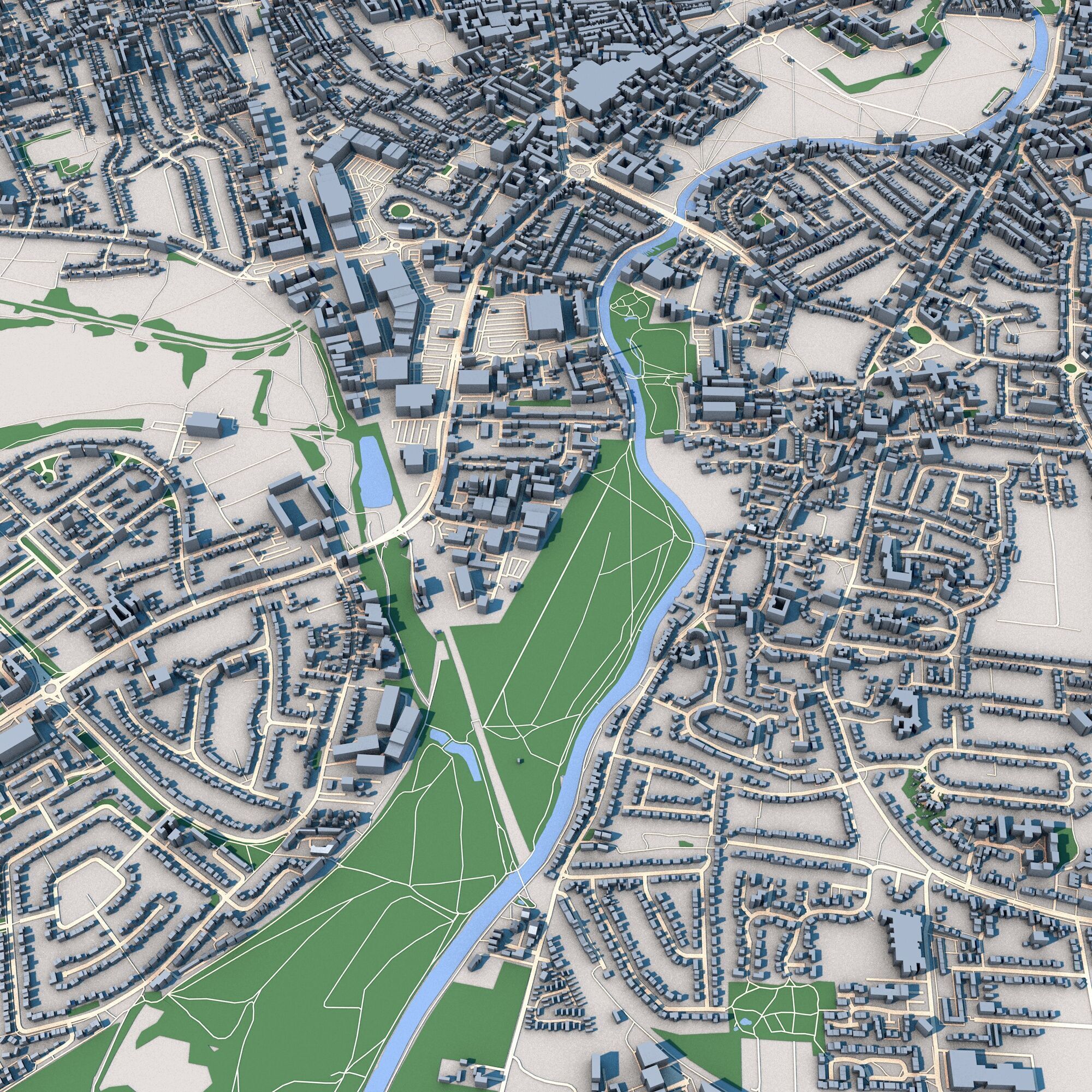 Cambridge City England 3D model_6