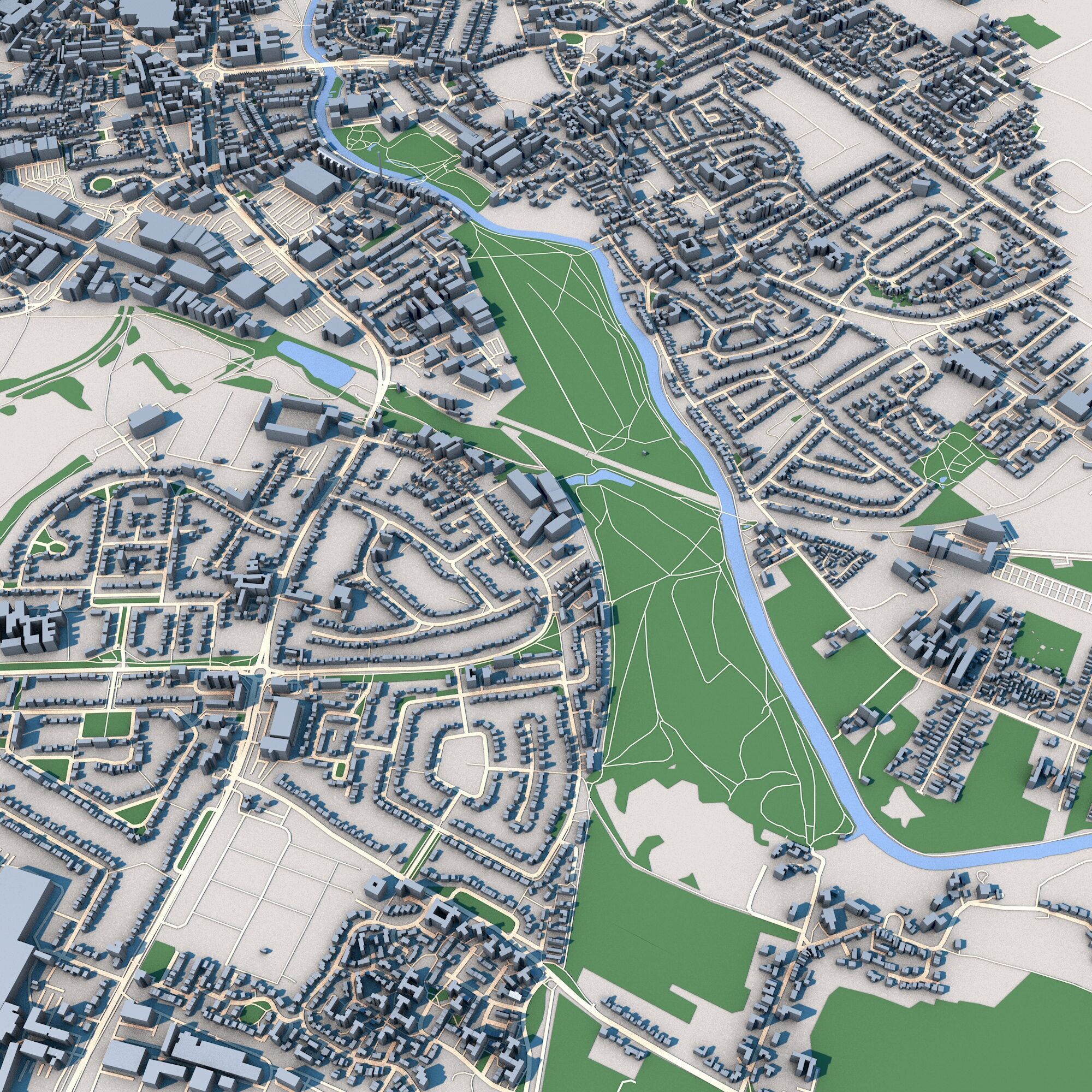 Cambridge City England 3D model_5