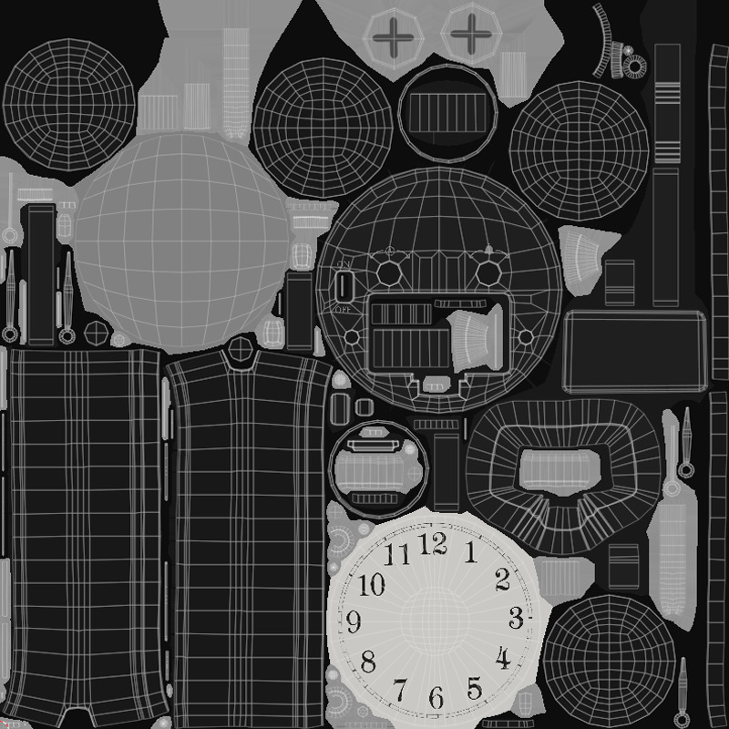 Retro Props Collection Low-poly 3D model_70