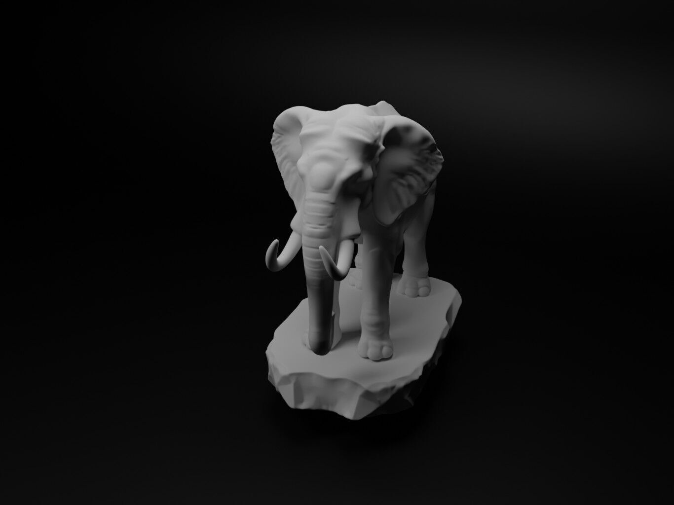 Elephant Animal Figure 3D print model_1