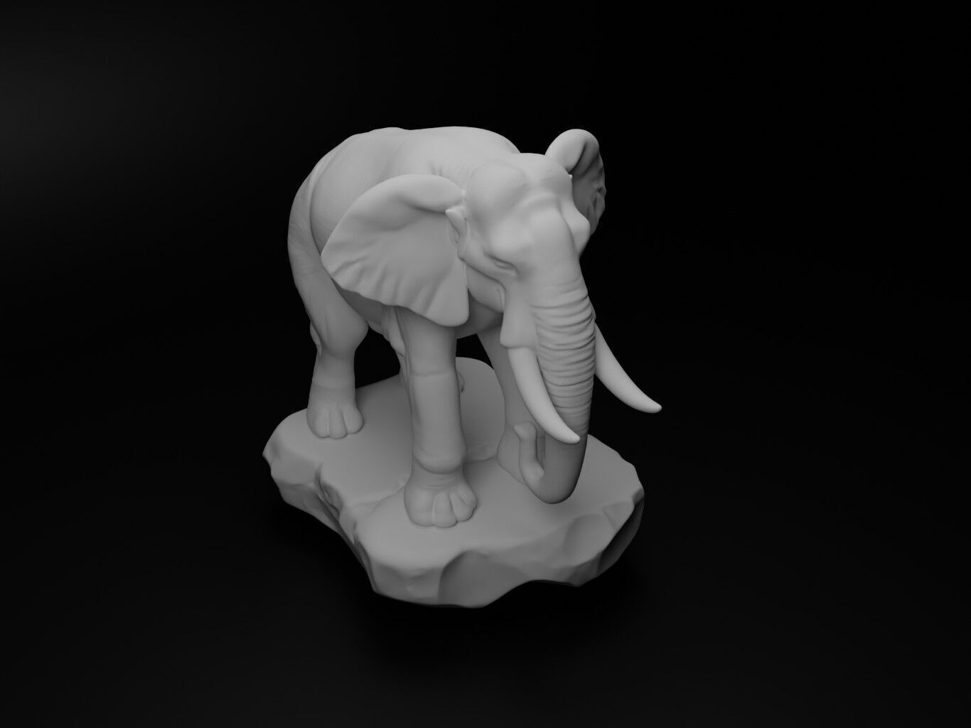Elephant Animal Figure 3D print model_2