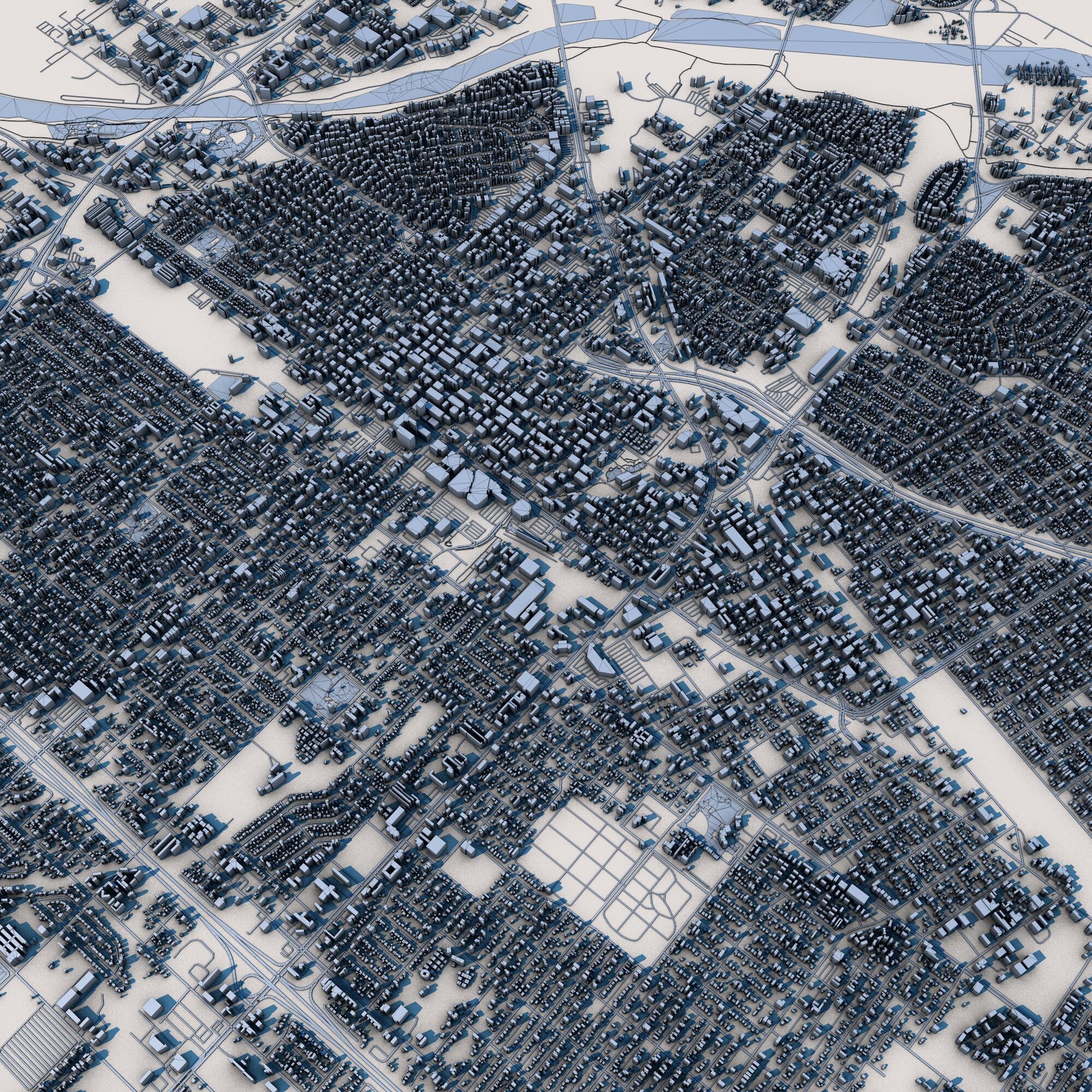 Bakersfield City California United States 3D model_7