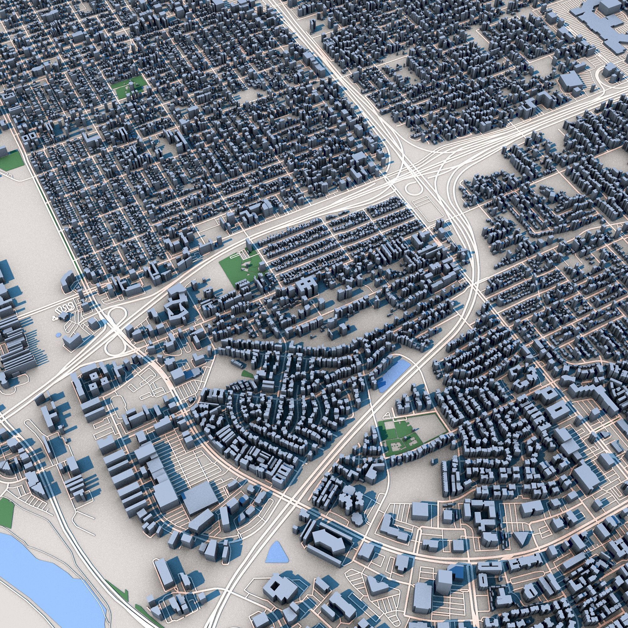 Bakersfield City California United States 3D model_6