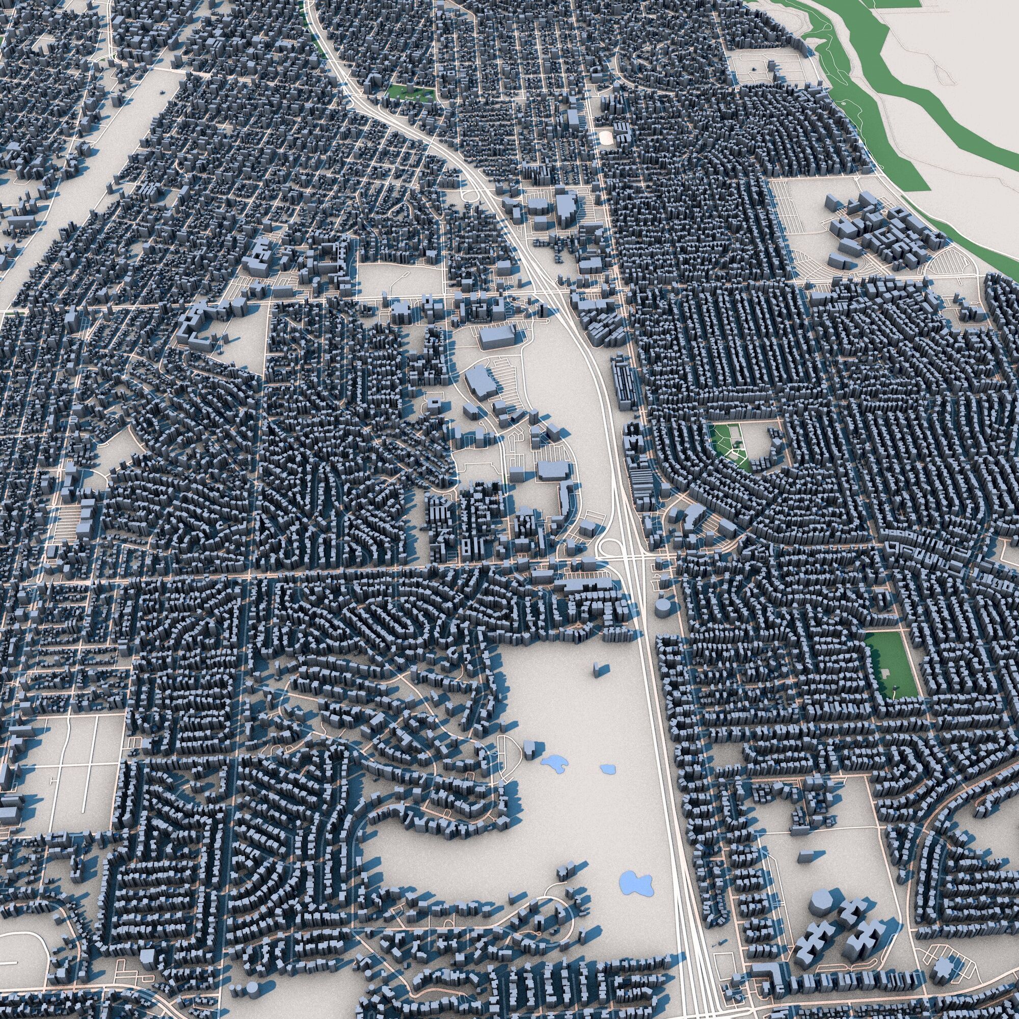 Bakersfield City California United States 3D model_3