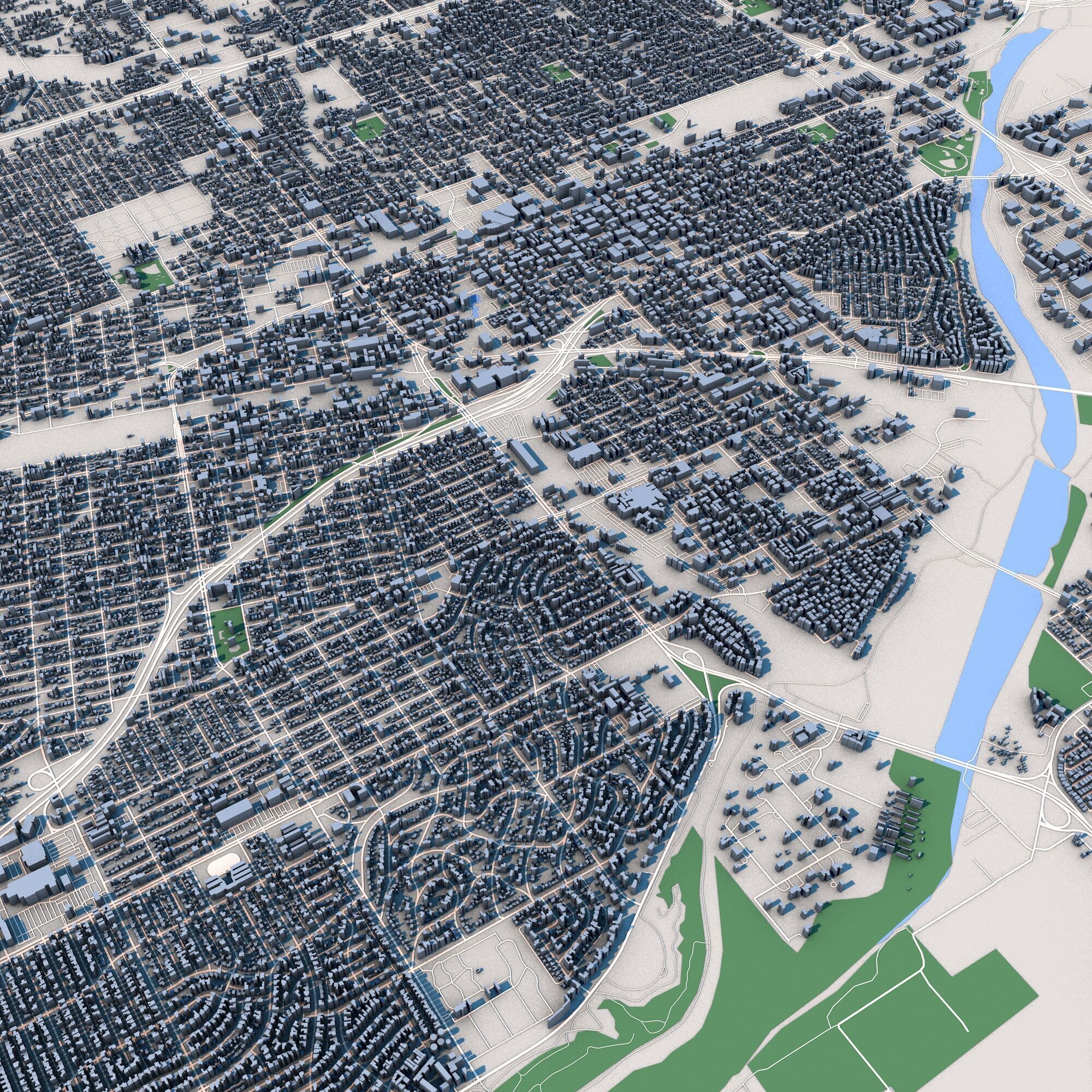 Bakersfield City California United States 3D model_4