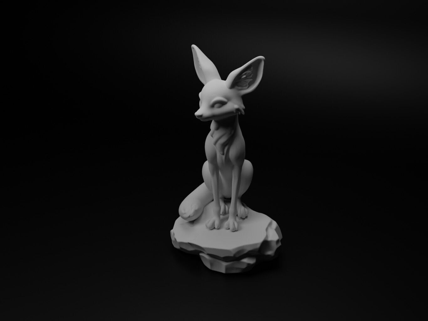 Fennec fox Animal Figure 3D print model_1
