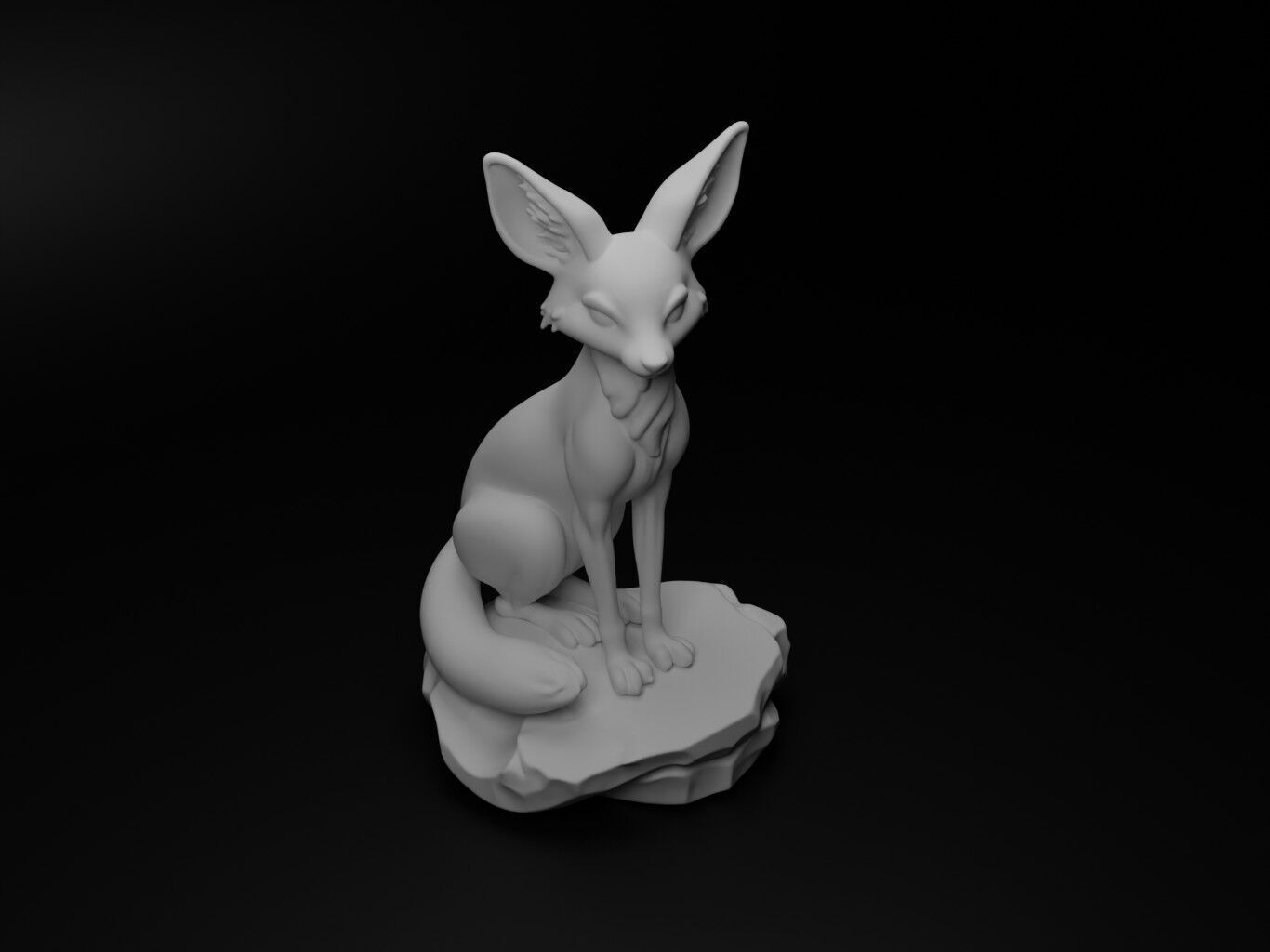 Fennec fox Animal Figure 3D print model_2