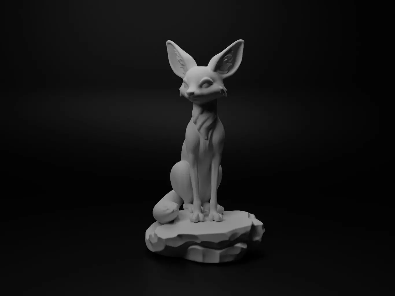 Fennec fox Animal Figure 3D print model_0
