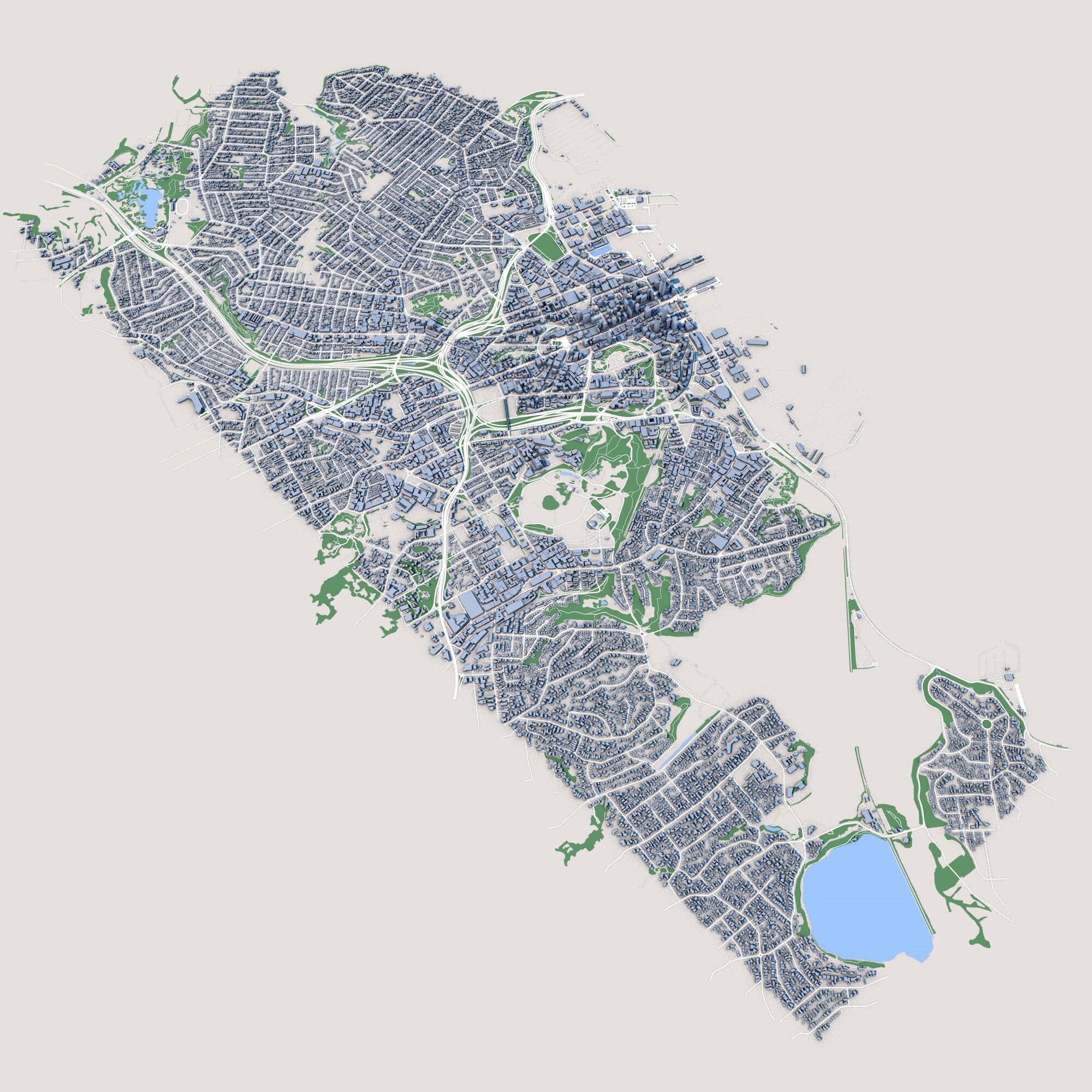 Auckland City North Island New Zealand 3D model_1