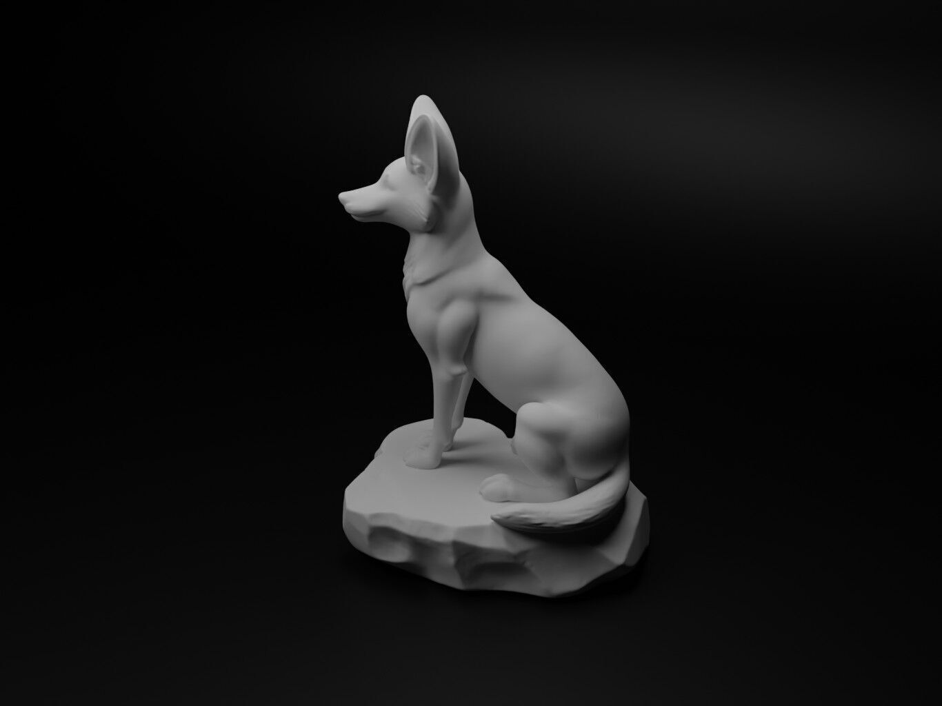 Fennec fox Animal Figure 3D print model_1