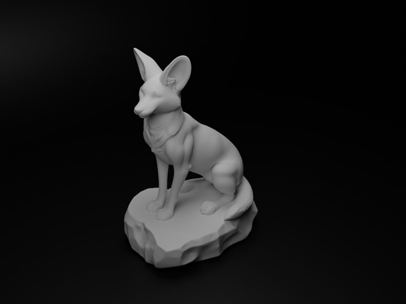 Fennec fox Animal Figure 3D print model_2