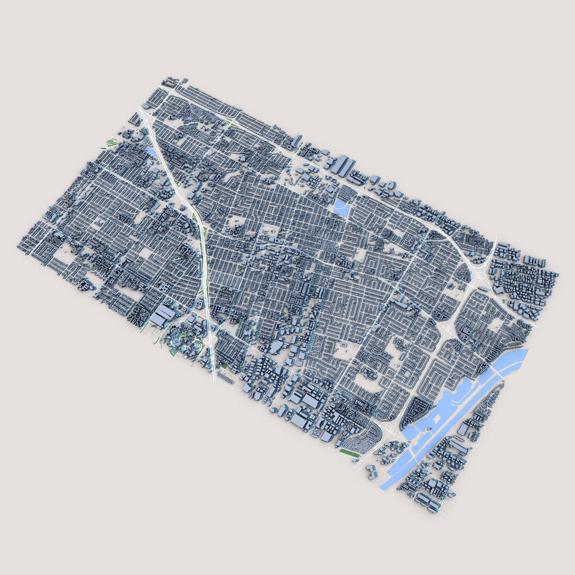 Anaheim City California 3D model_1