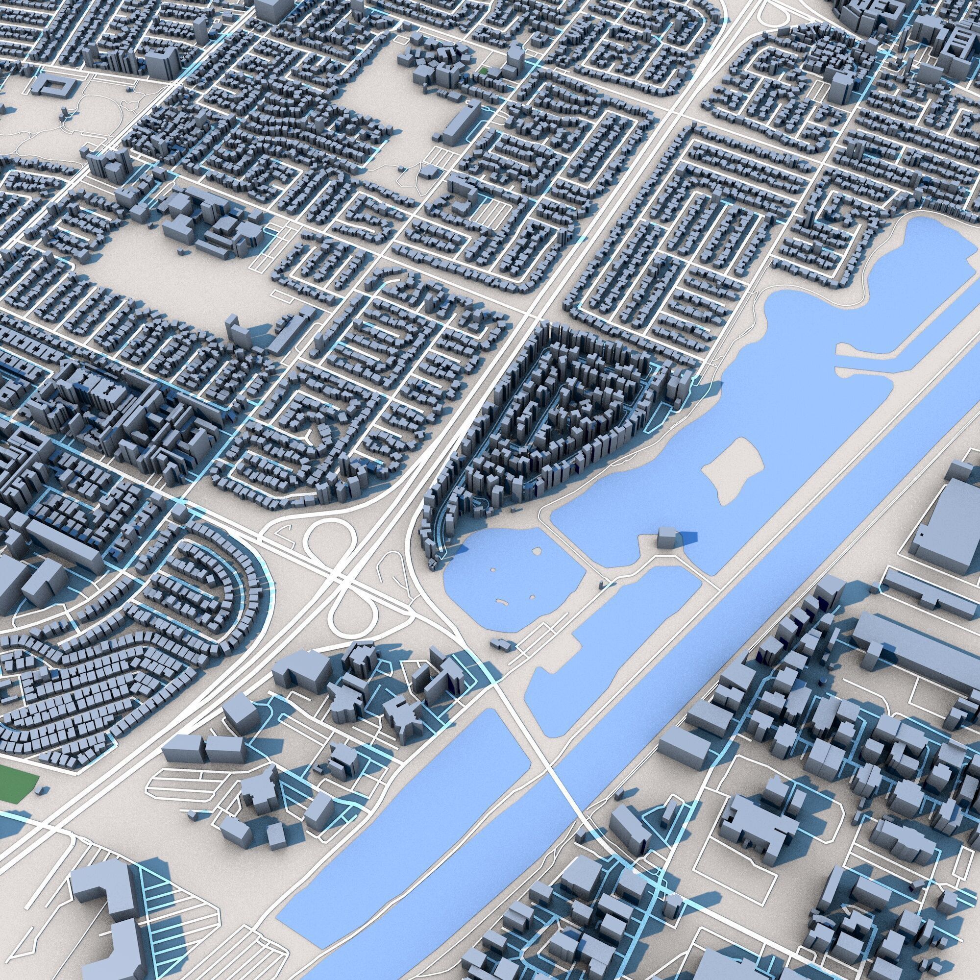 Anaheim City California 3D model_6