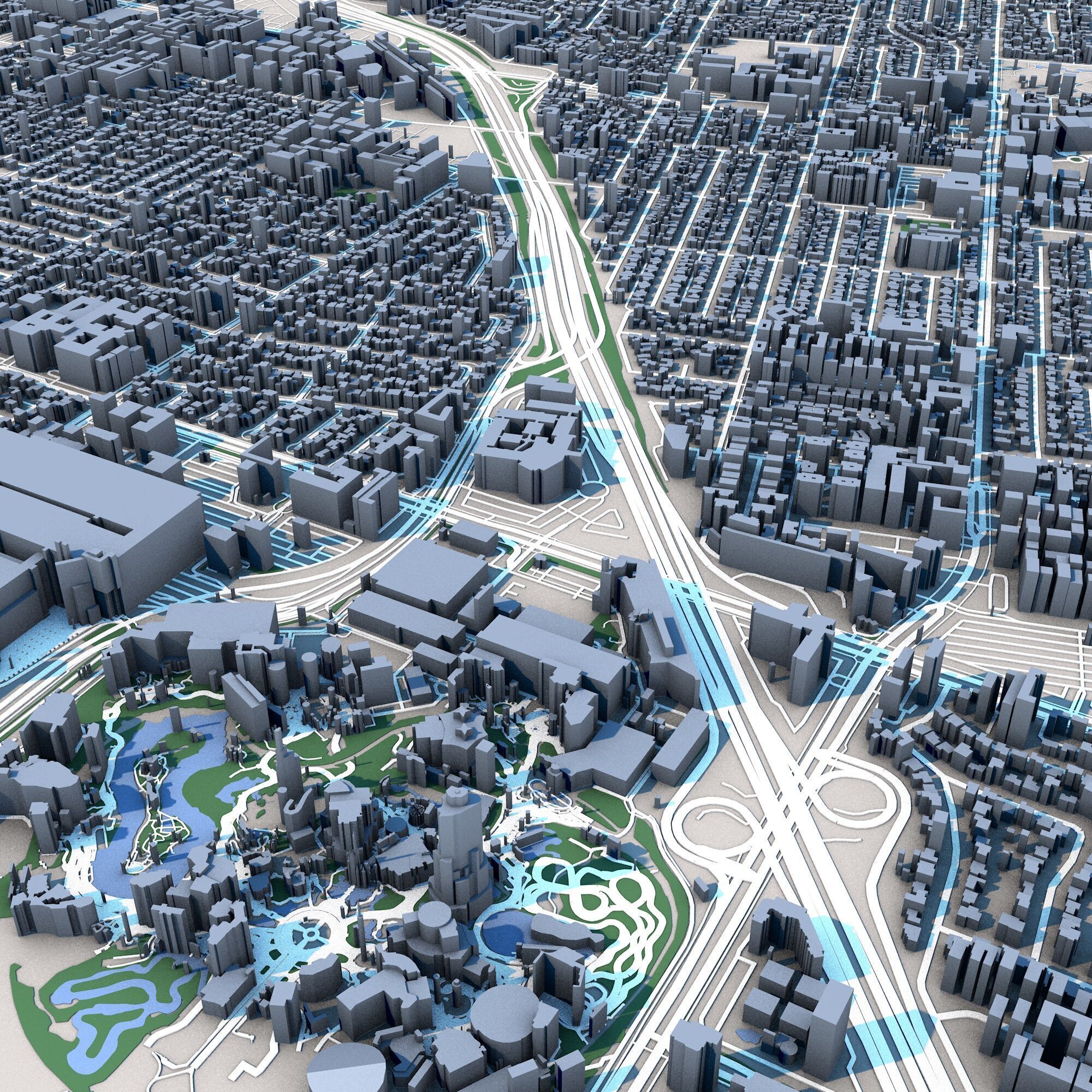 Anaheim City California 3D model_7