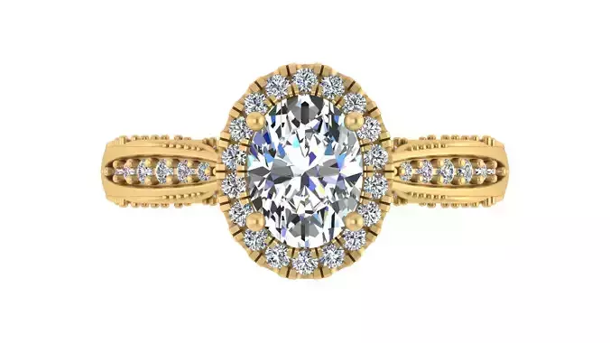 Elegant Oval-Cut Blue Gemstone Engagement Ring