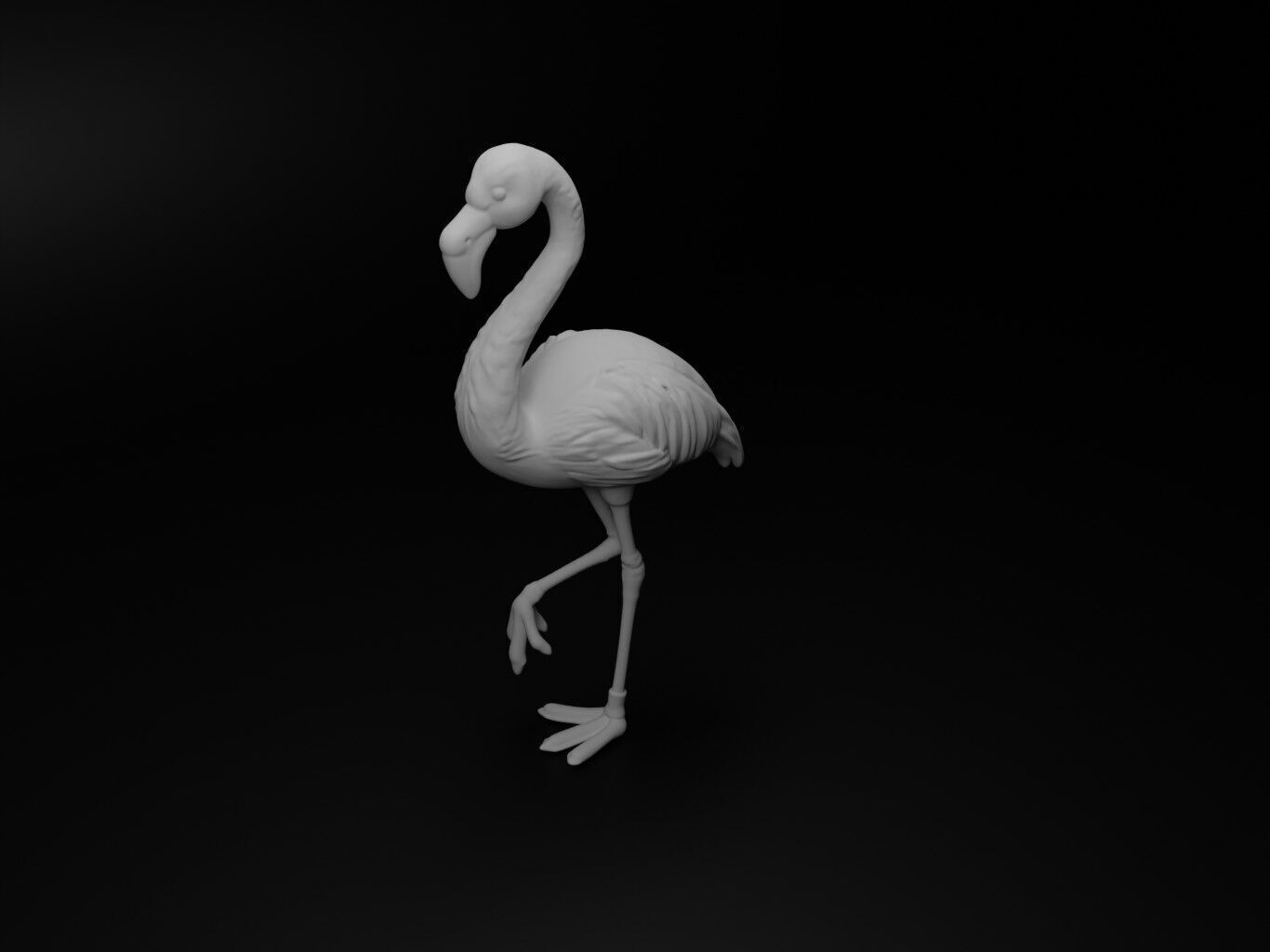Flamingo Animal Figure 3D print model_2