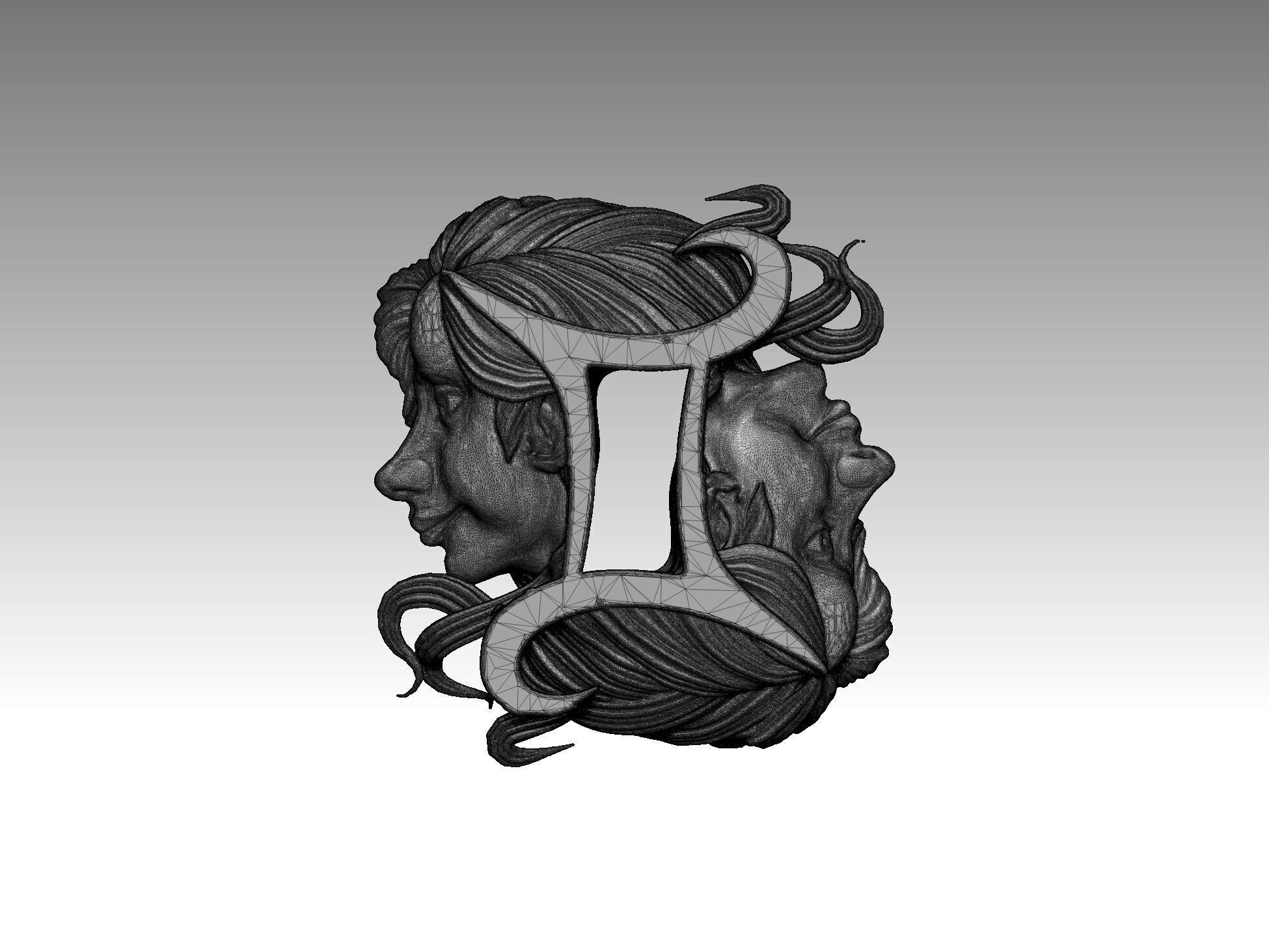 twins statue frame boys 3D print model_5