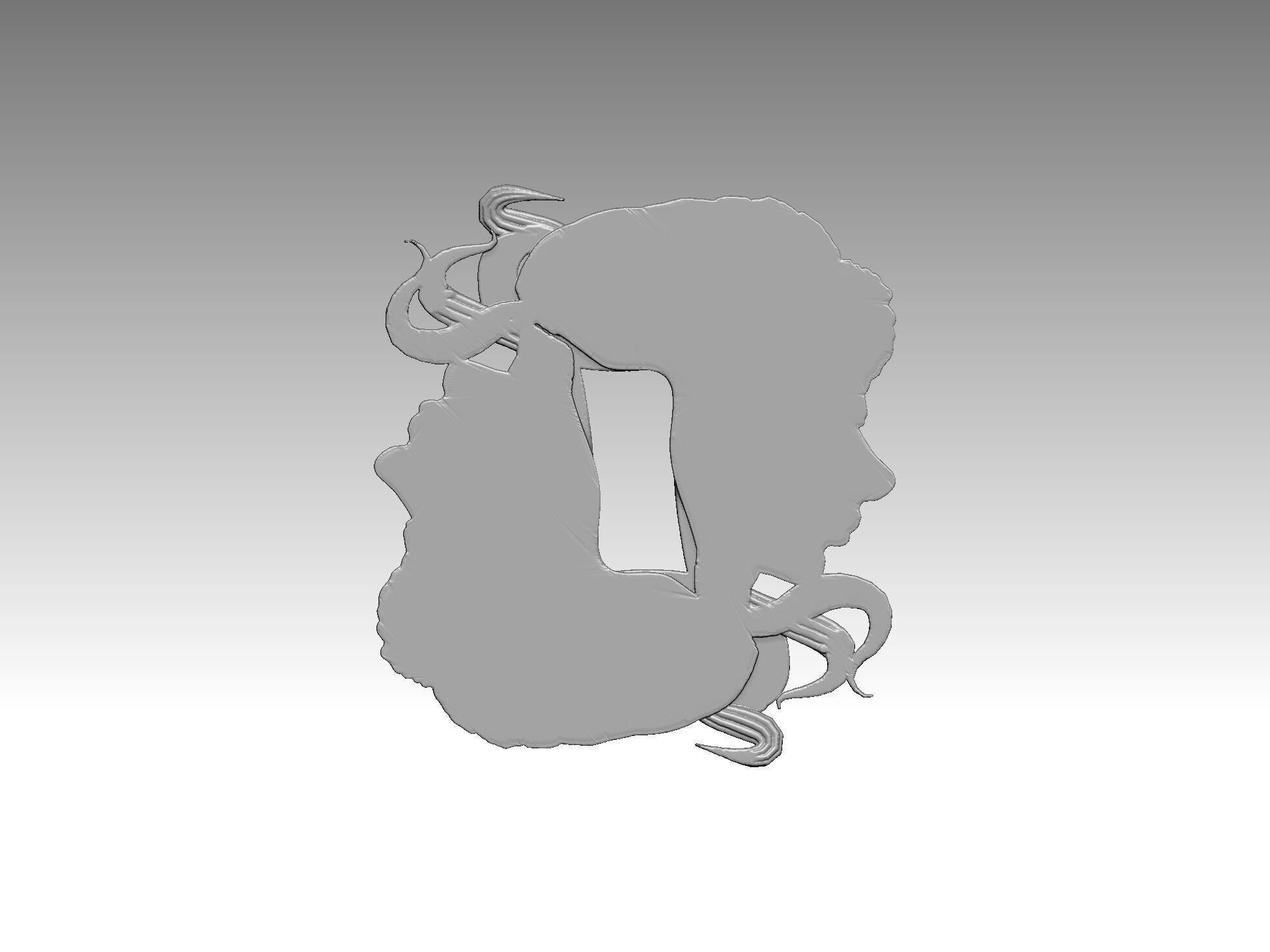 twins statue frame boys 3D print model_2