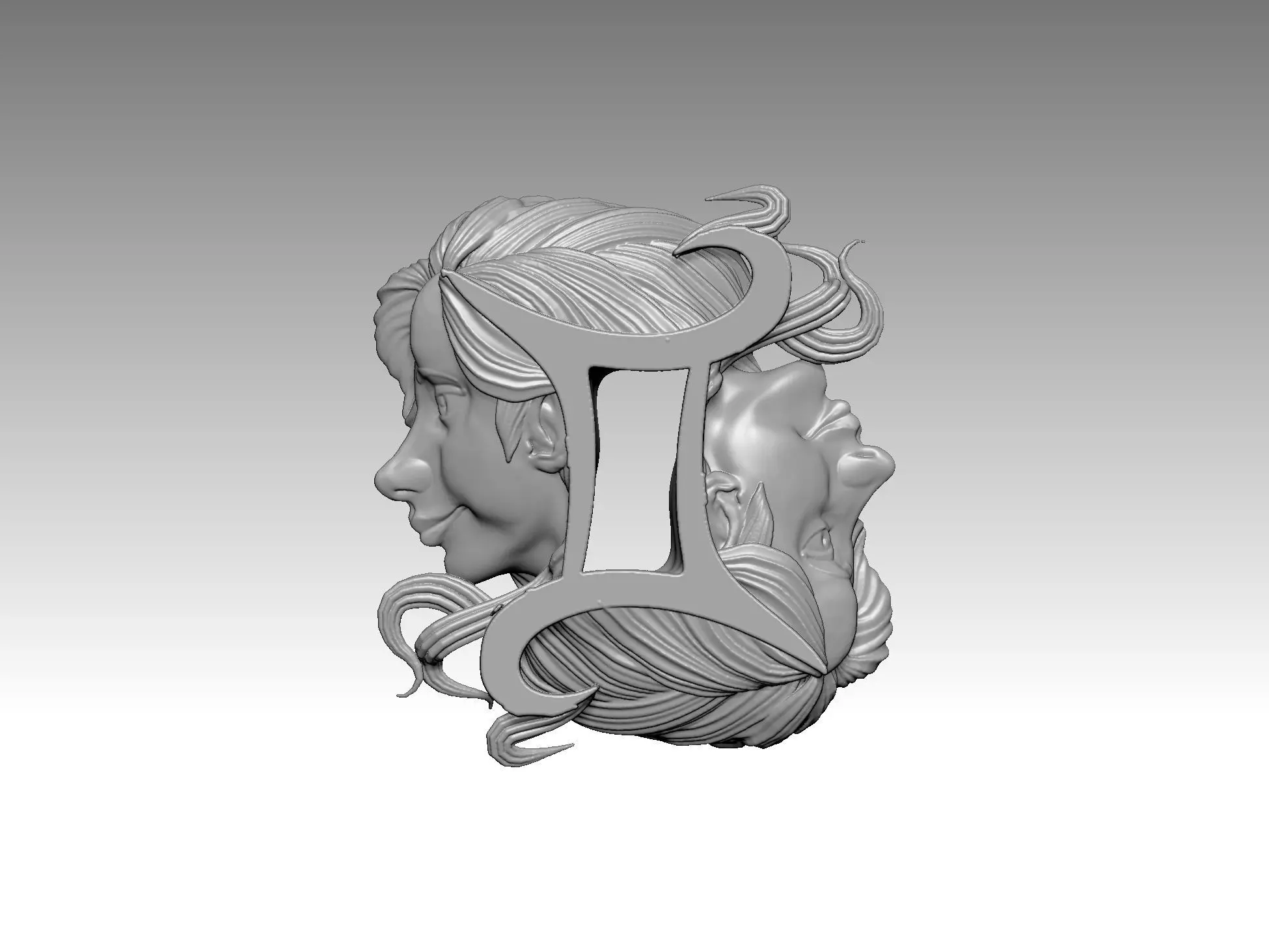 twins statue frame boys 3D print model_0