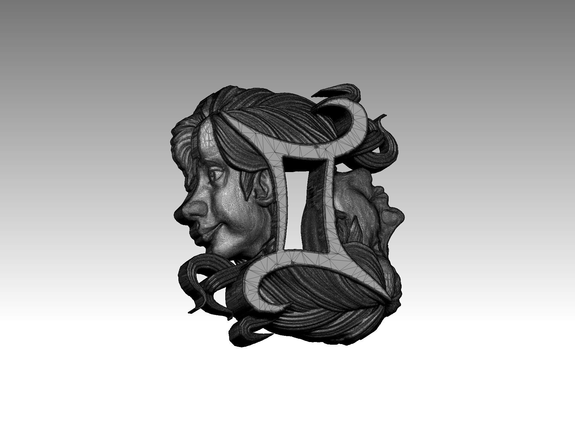 twins statue frame boys 3D print model_6