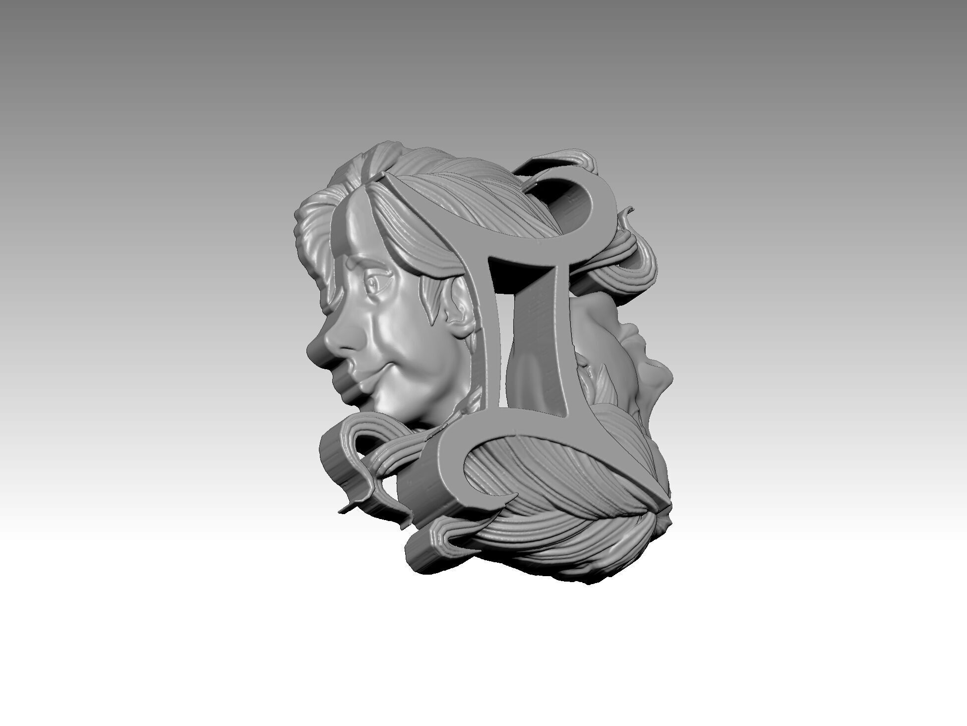 twins statue frame boys 3D print model_3